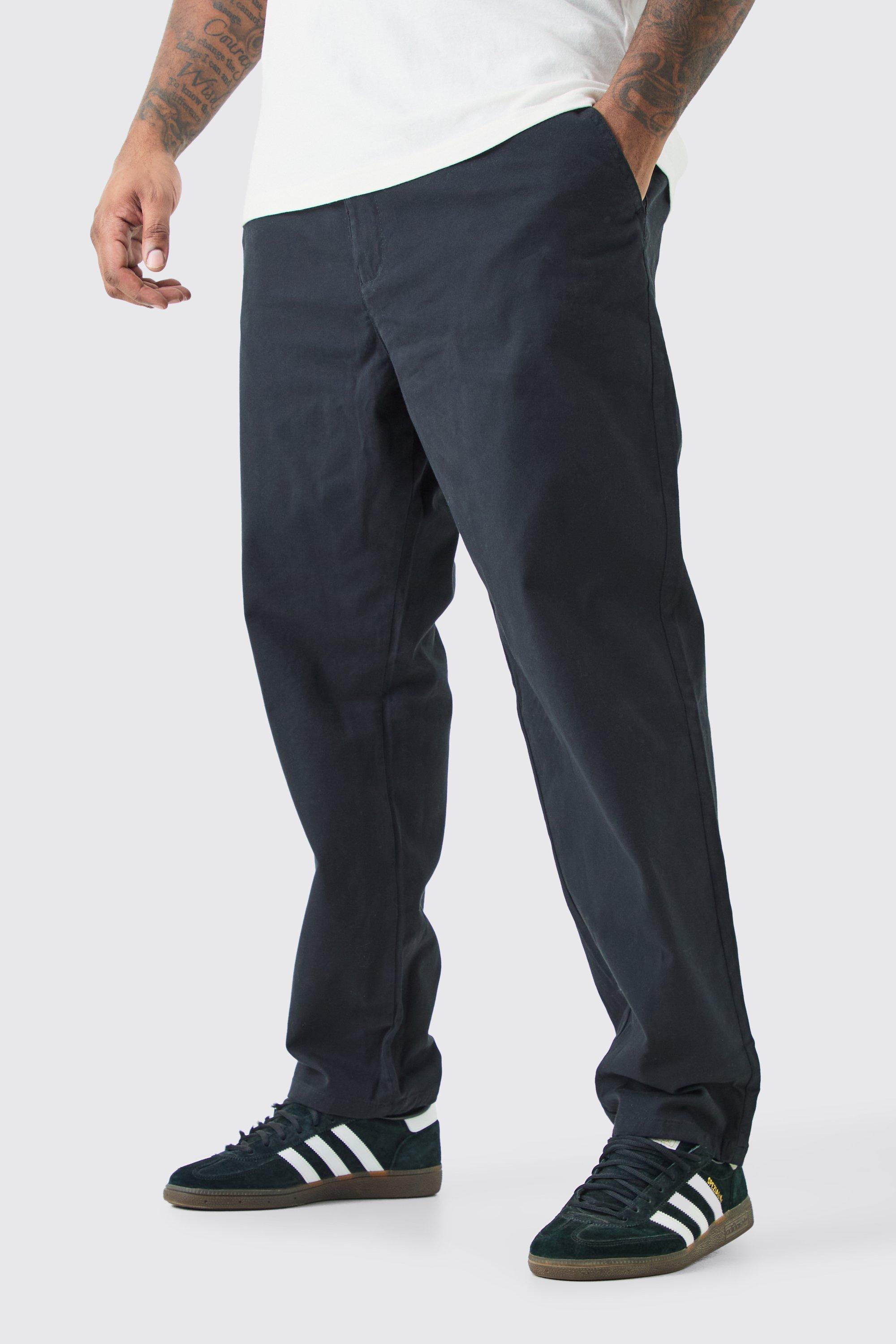 grande taille - pantalon chino slim à talle fixe homme - noir - 44, noir