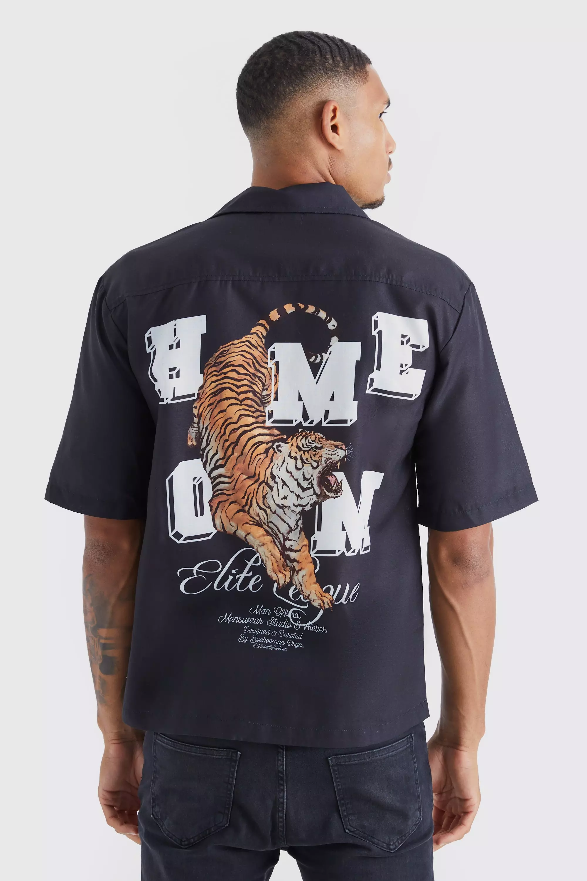 Patterned Shirt - Black/tigers - Men