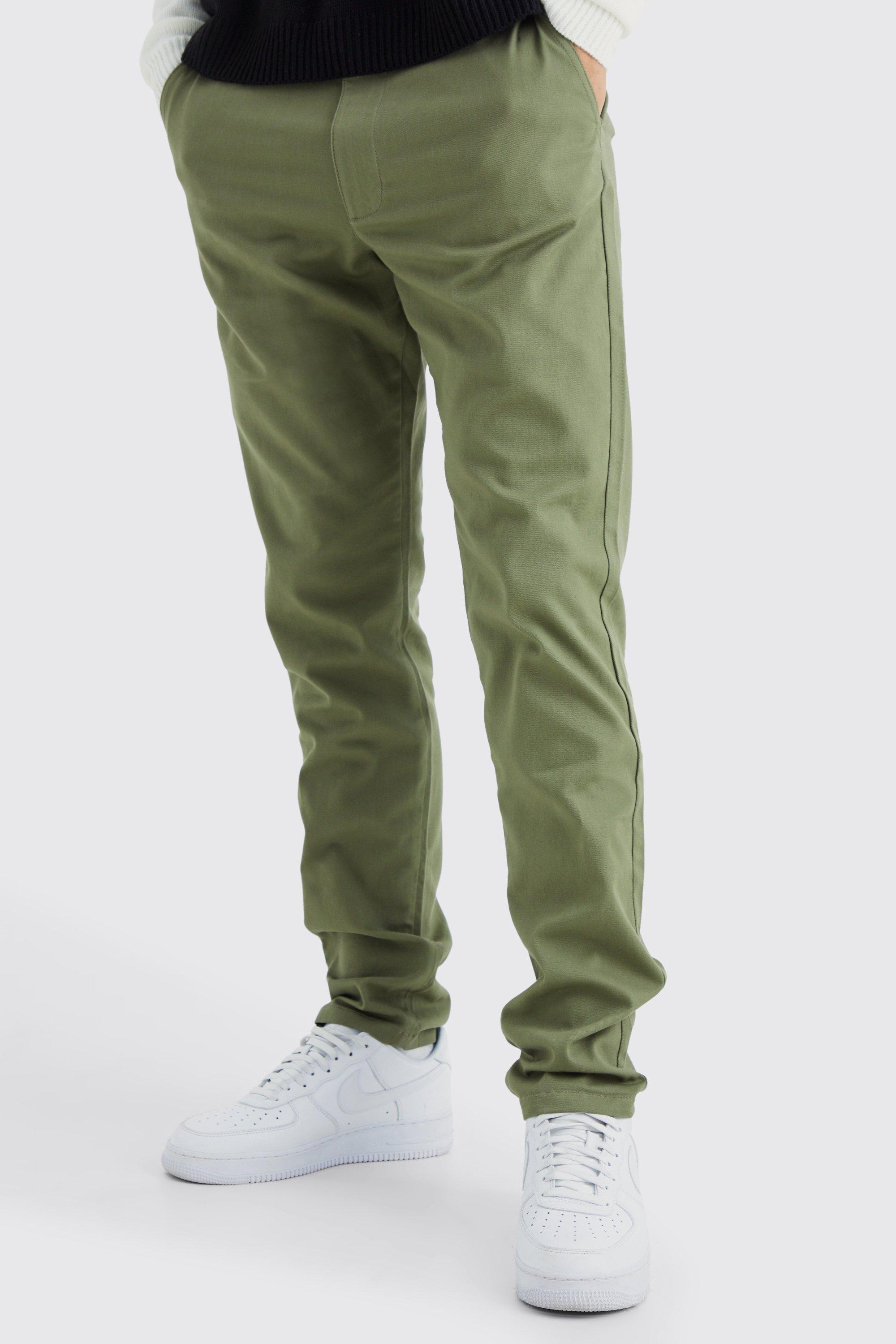 Image of Pantaloni Chino Tall Slim Fit con vita fissa, Verde