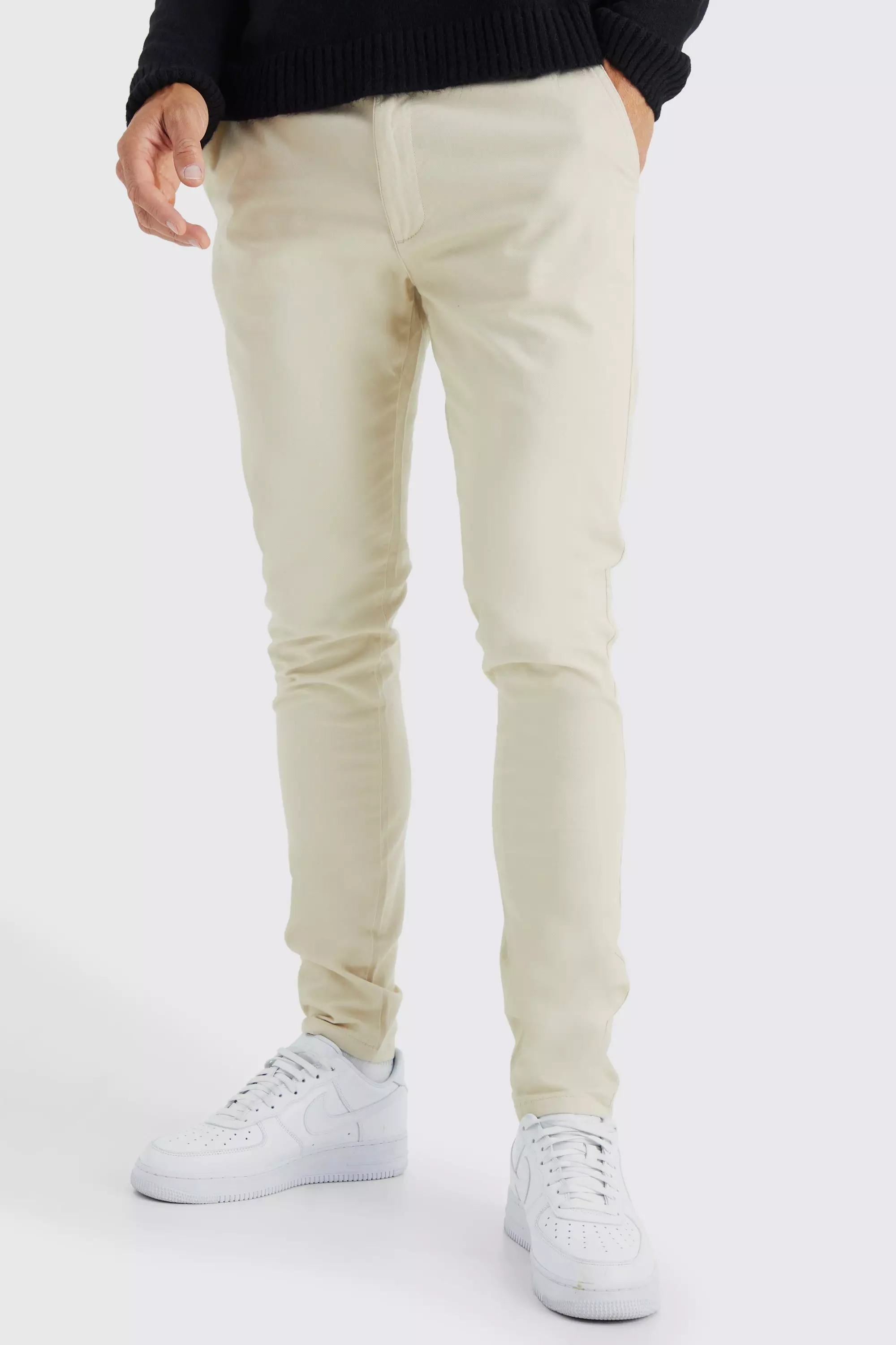 Tall Fixed Waist Skinny Chino Trouser | boohooMAN