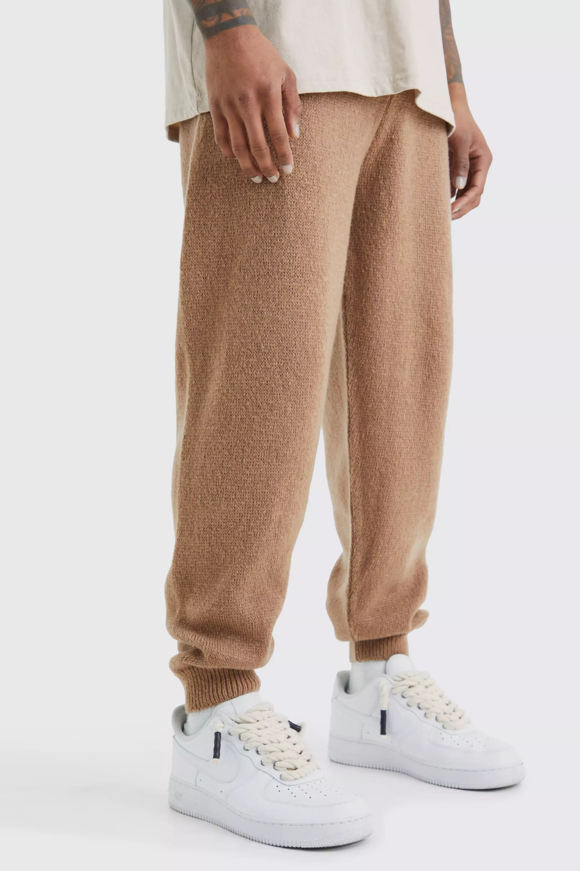 Tan Ribbed Joggers