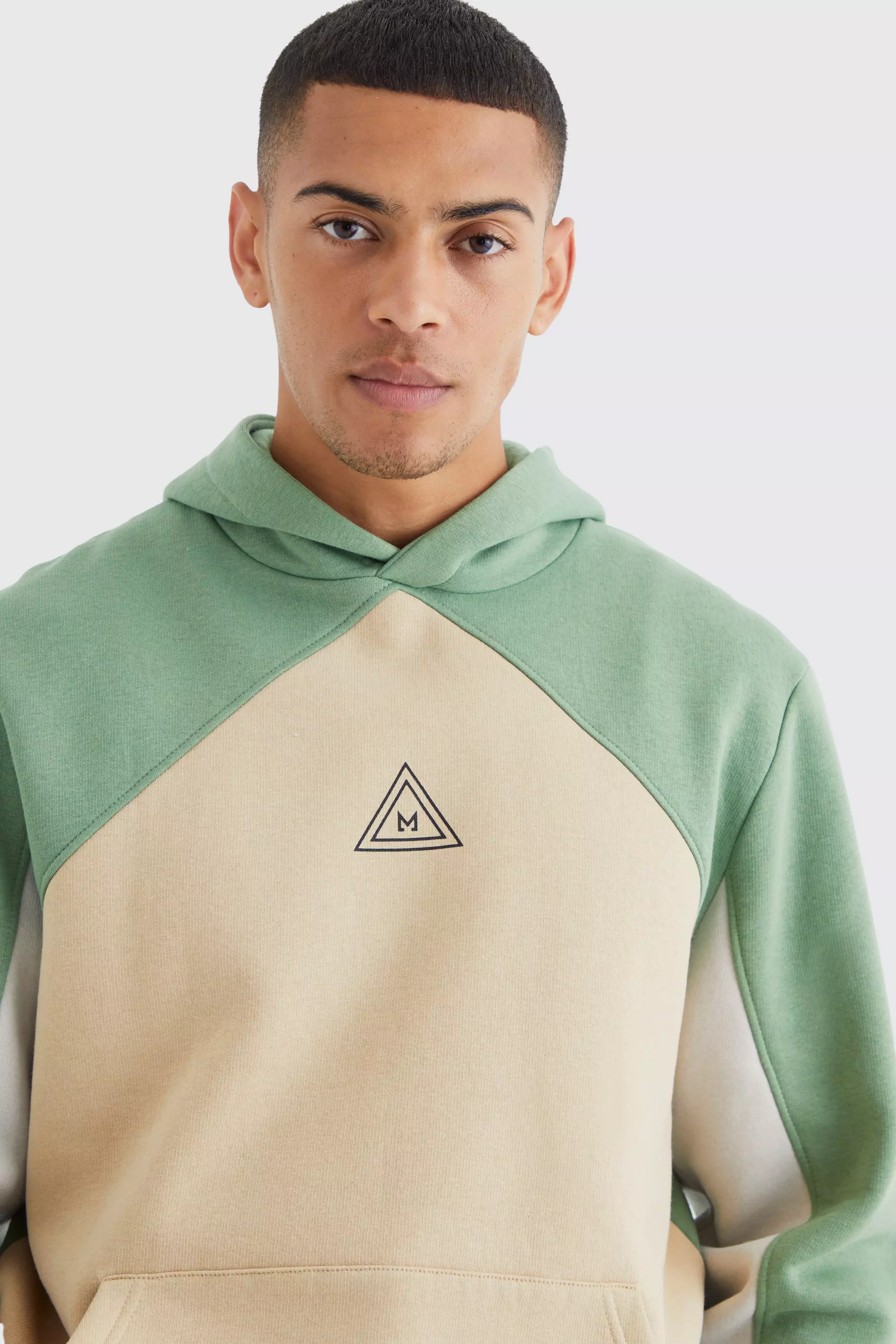 Branded Colour Block Hoodie