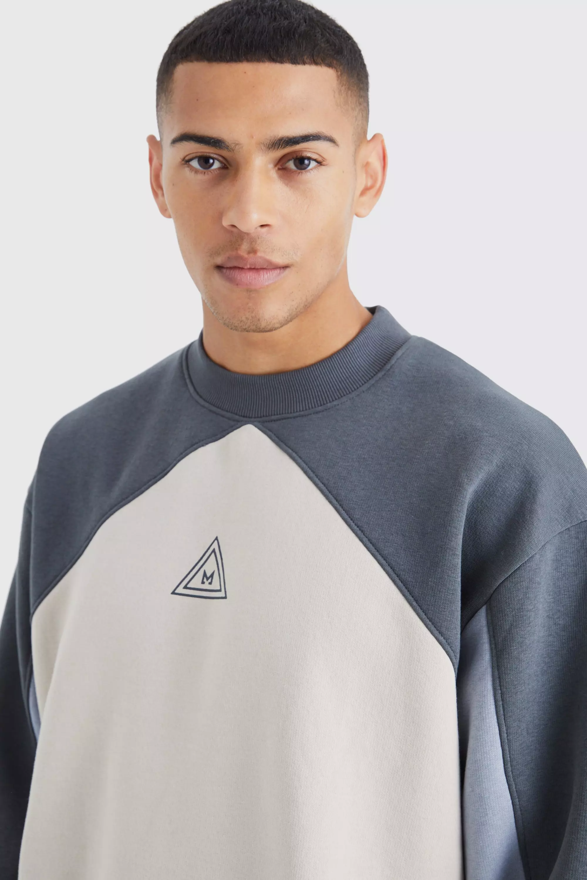 Nike colour block oversized logo sweatshirt hot sale