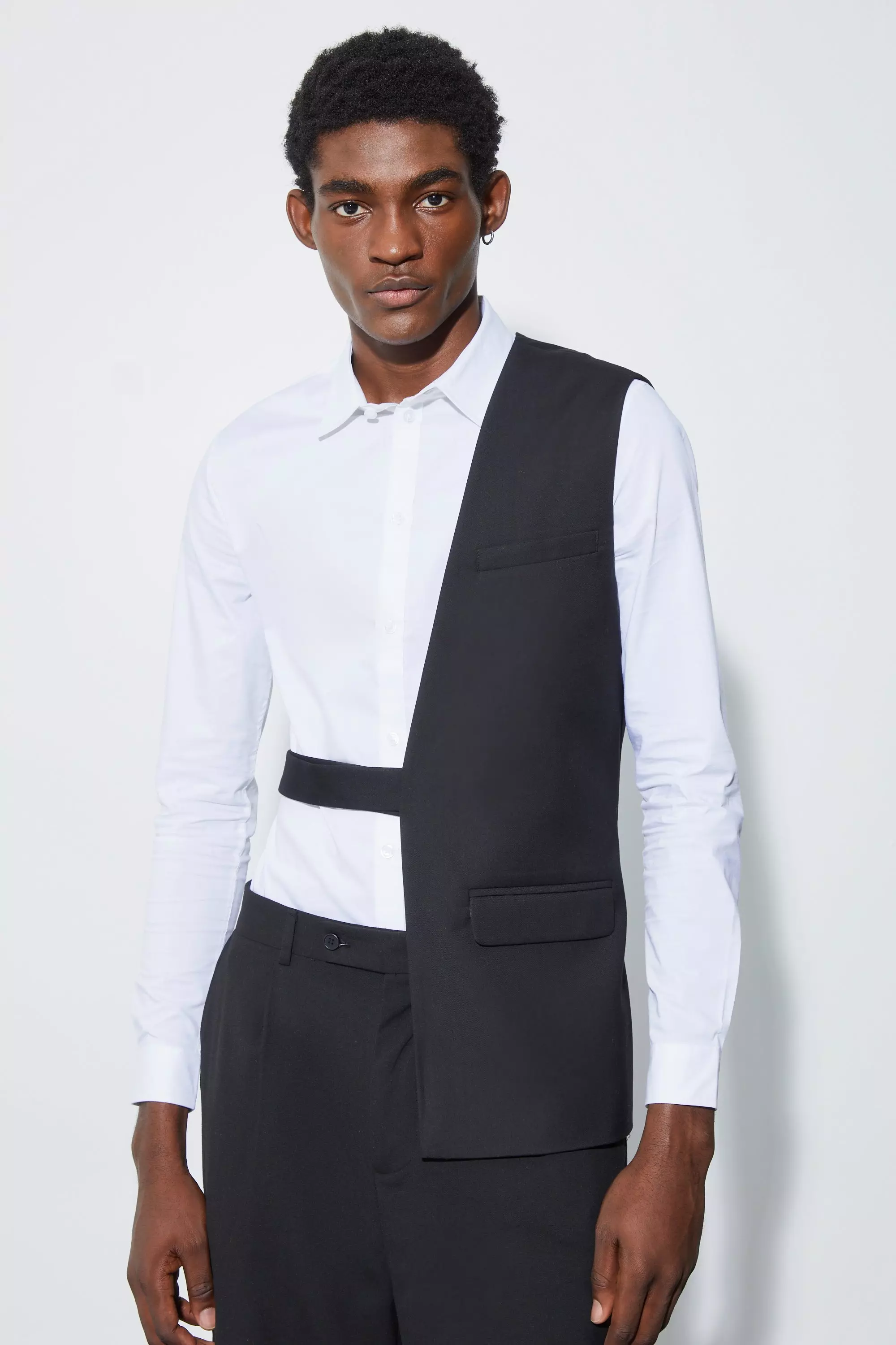 Slim Fit Sleeveless Half Blazer boohooMAN USA