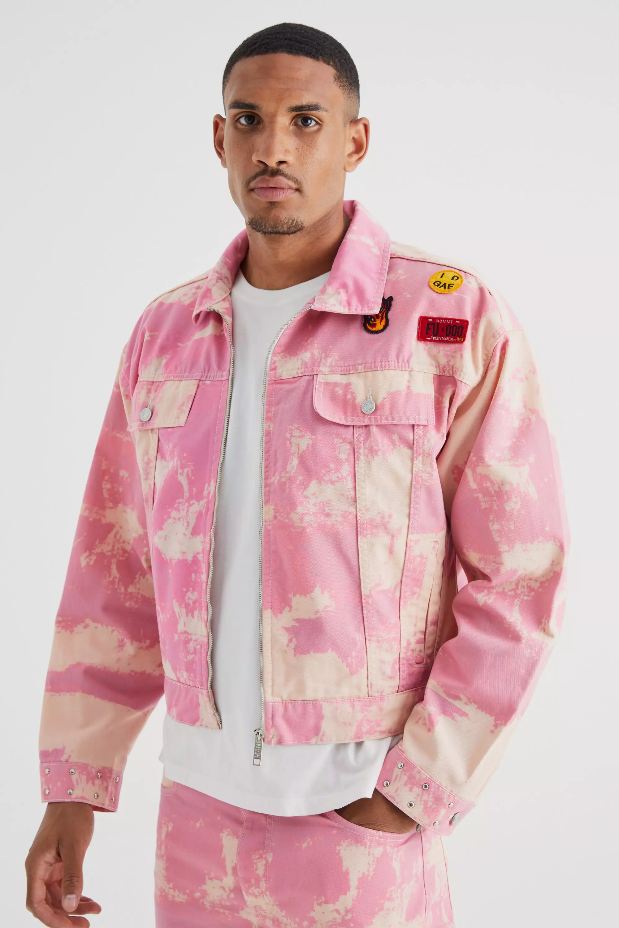 Bleached jean outlet jacket mens