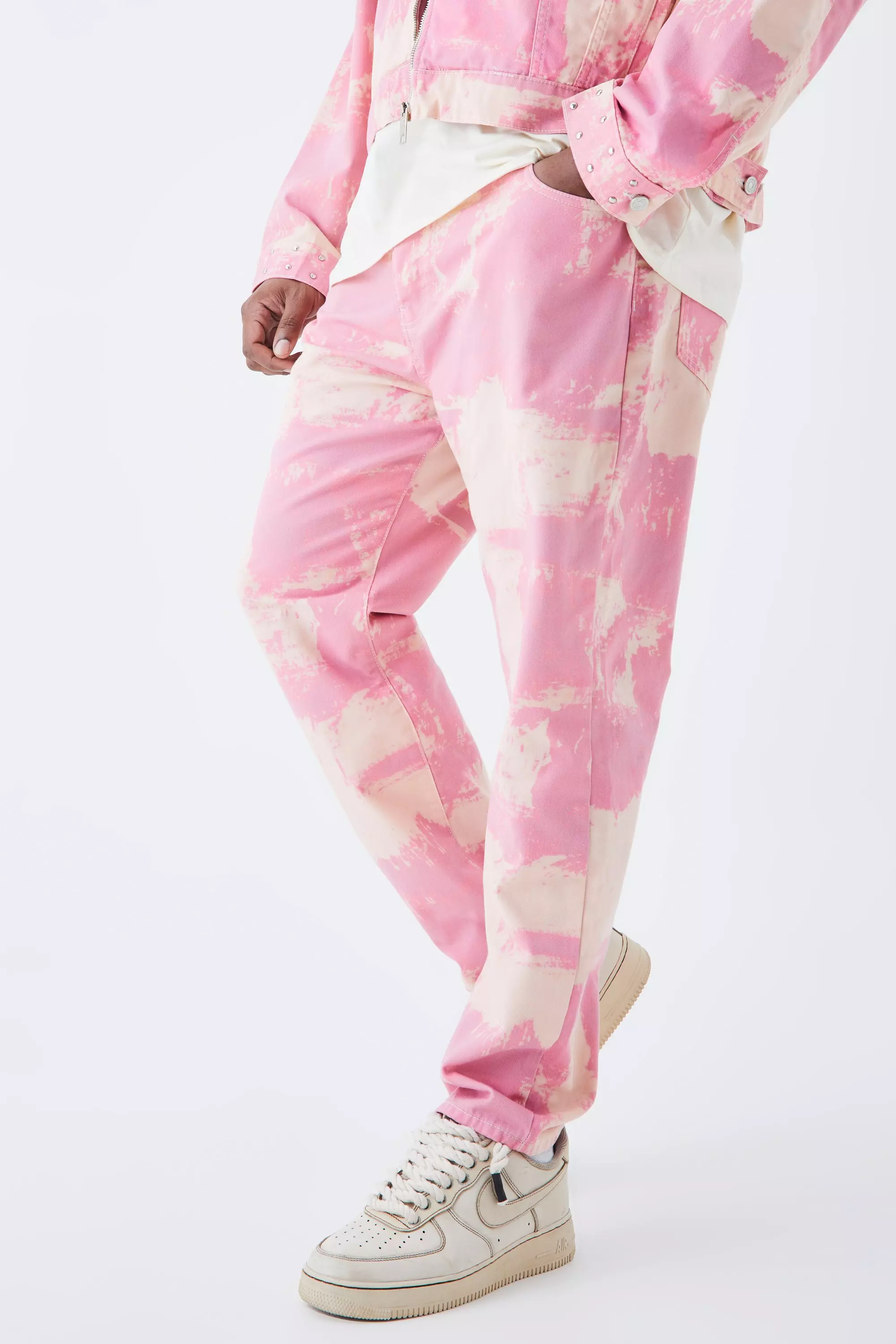 Pink discount bleached sweatpants