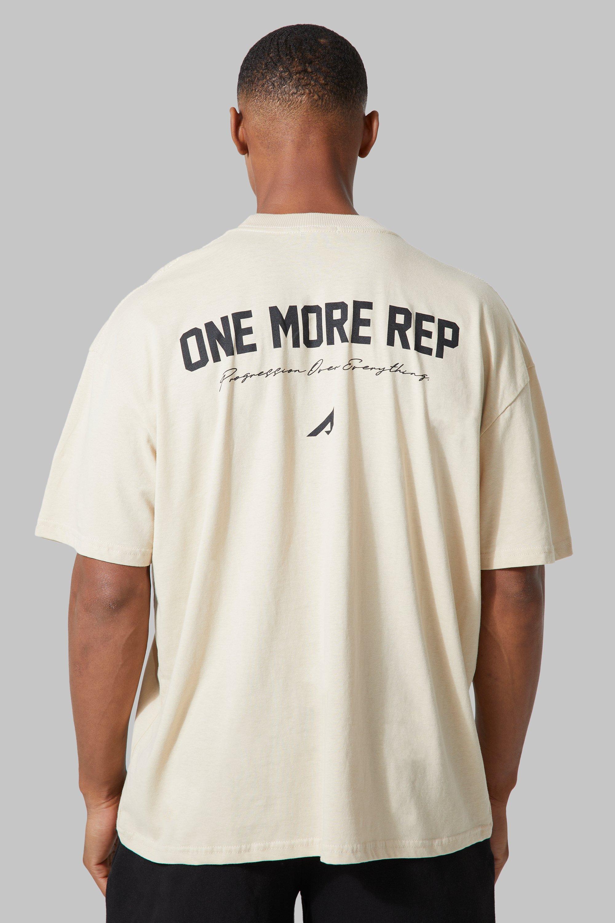Image of T-shirt oversize Active di One More Rep, Beige
