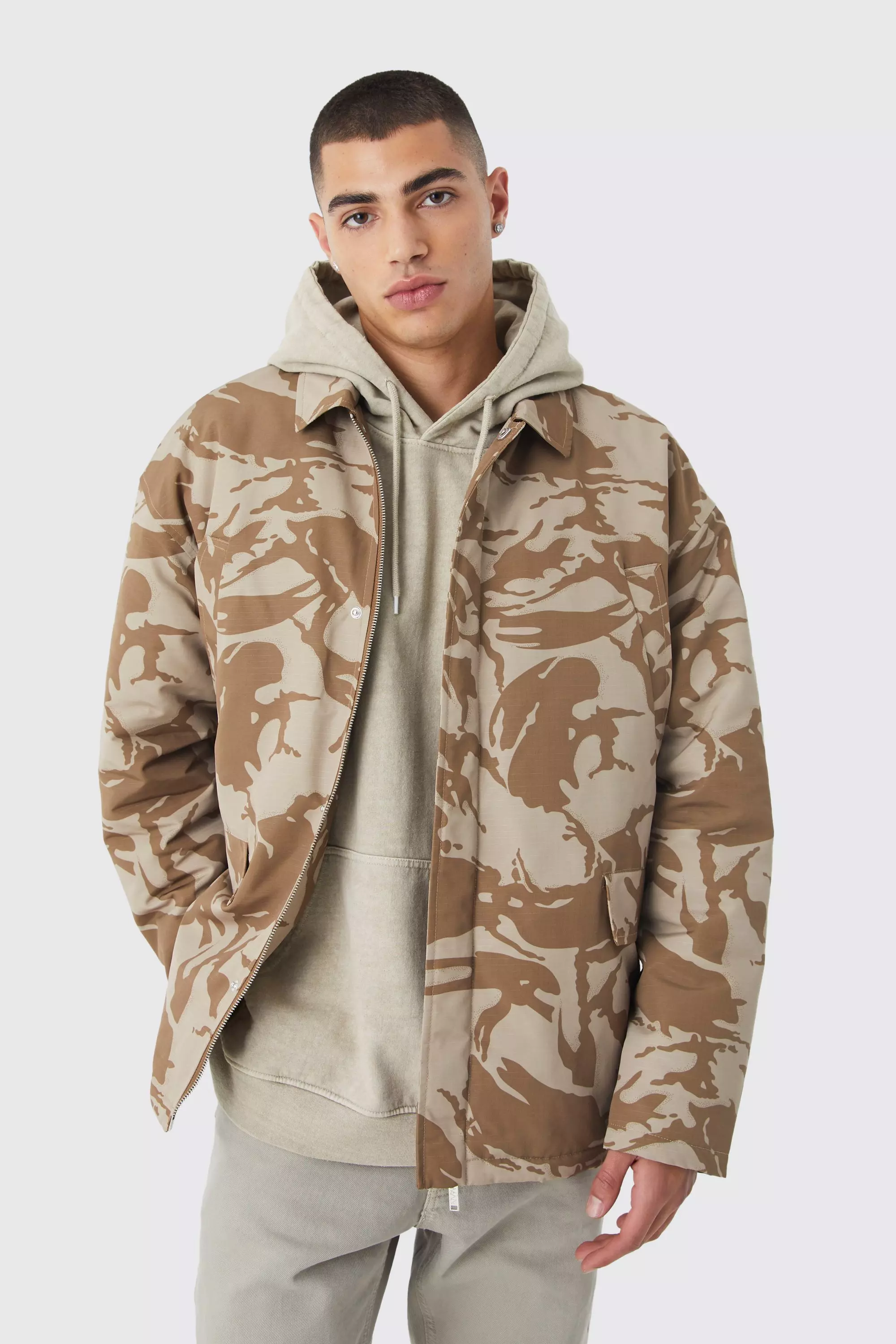 Oversized camo hot sale jacket mens