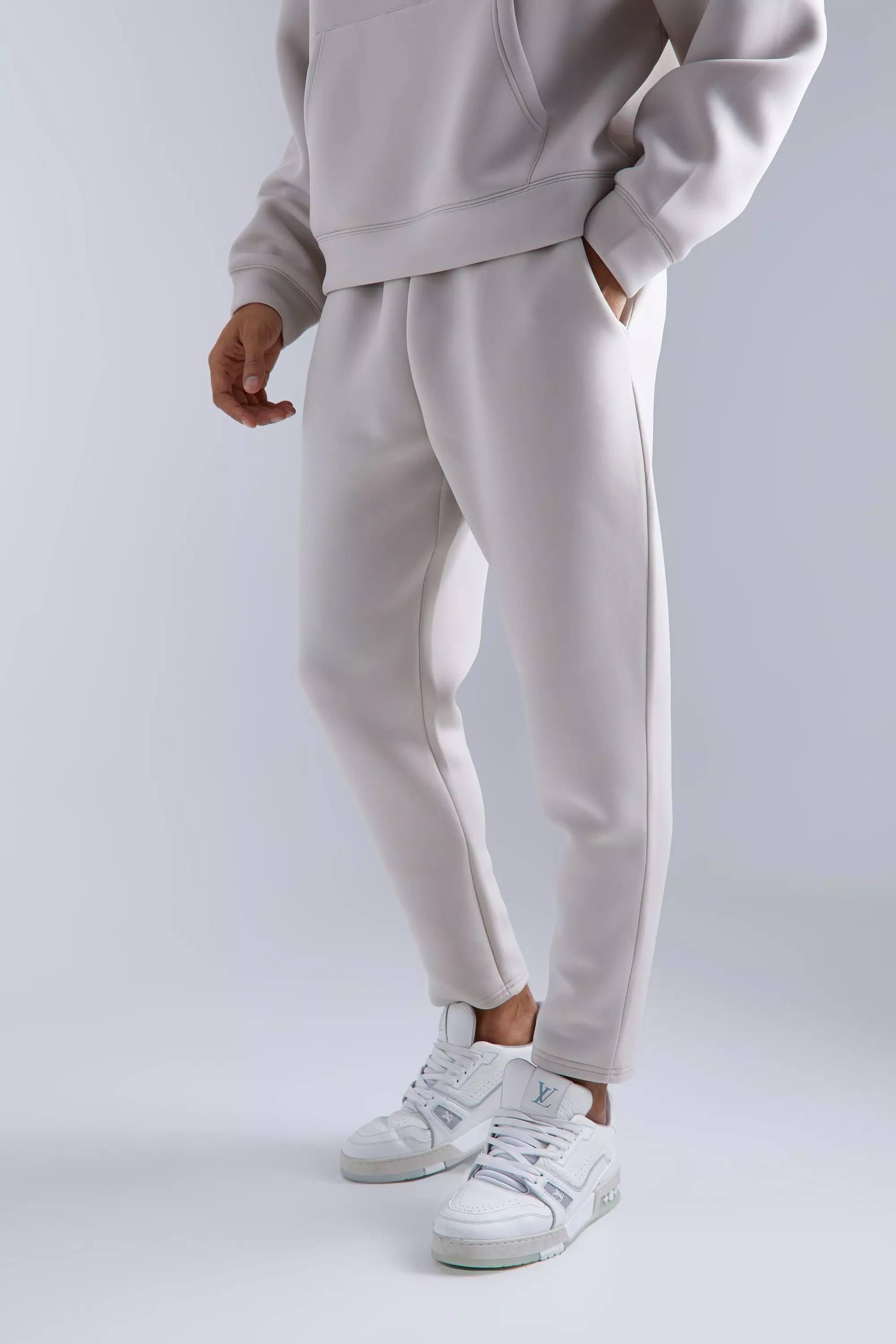 Slim Tapered Cropped Bonded Scuba Sweatpants