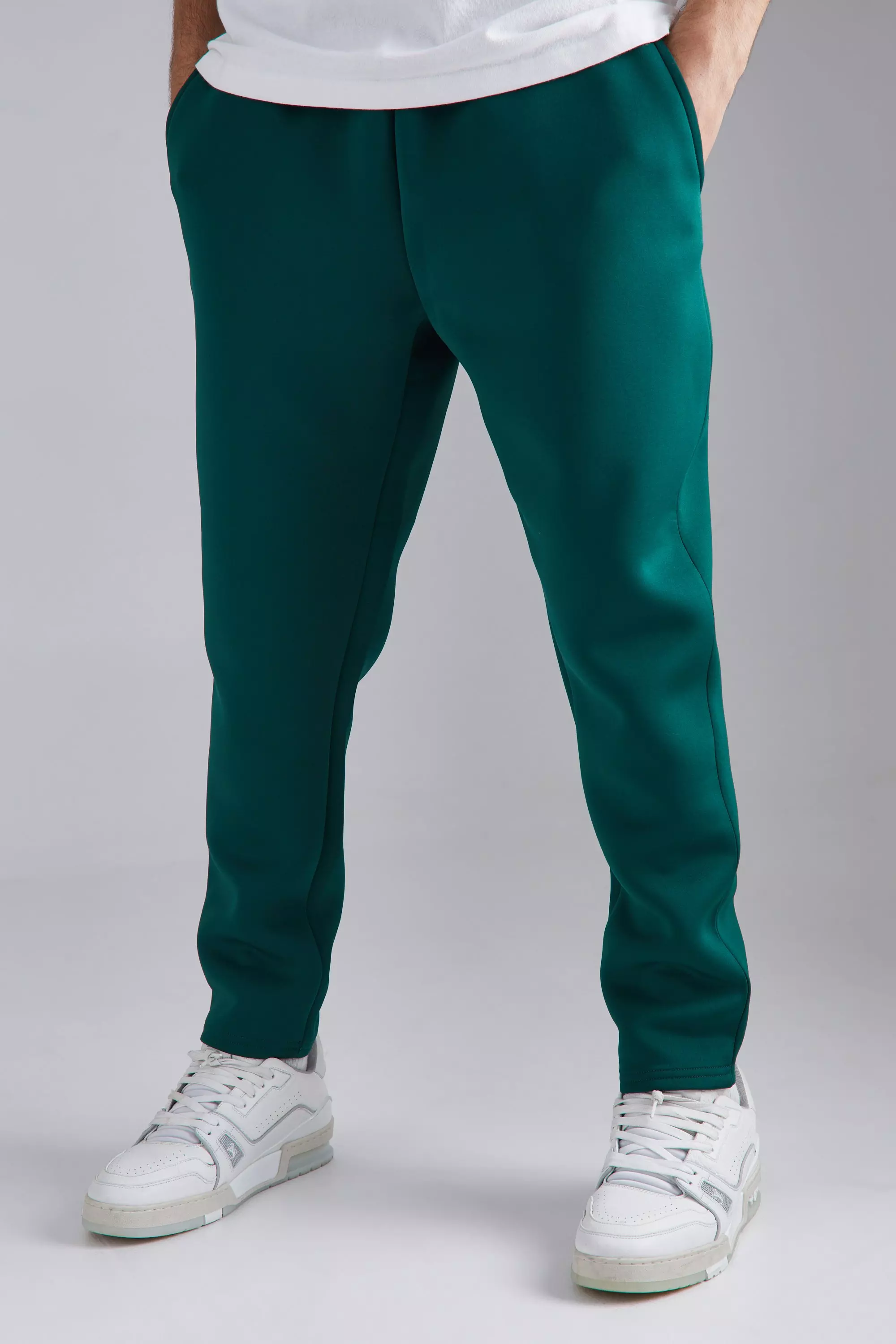 Slim Tapered Cropped Bonded Scuba Sweatpants