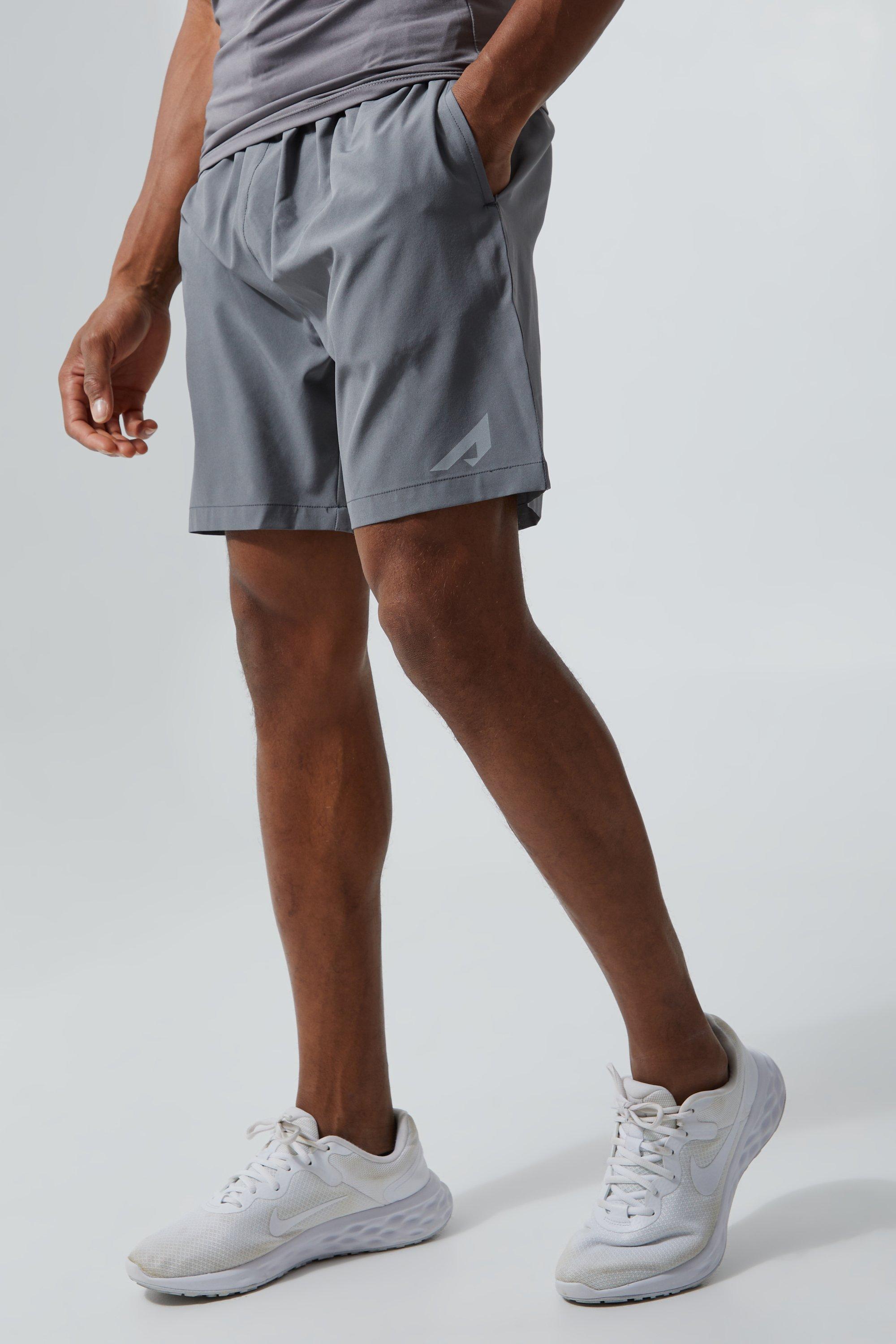 Mens Grey Active 7 Inch Fast Dry Shorts, Grey