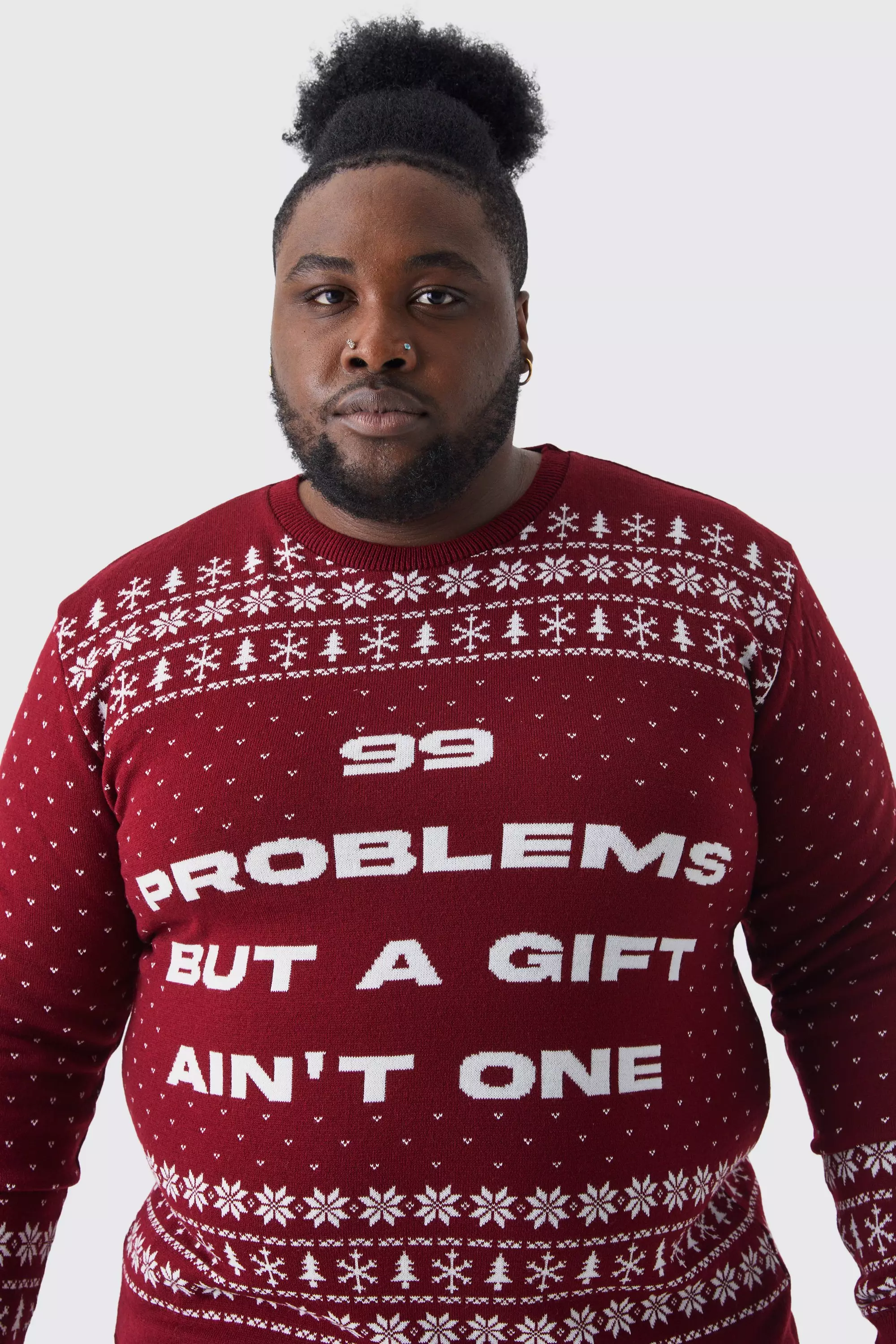 Burgundy sales christmas sweater