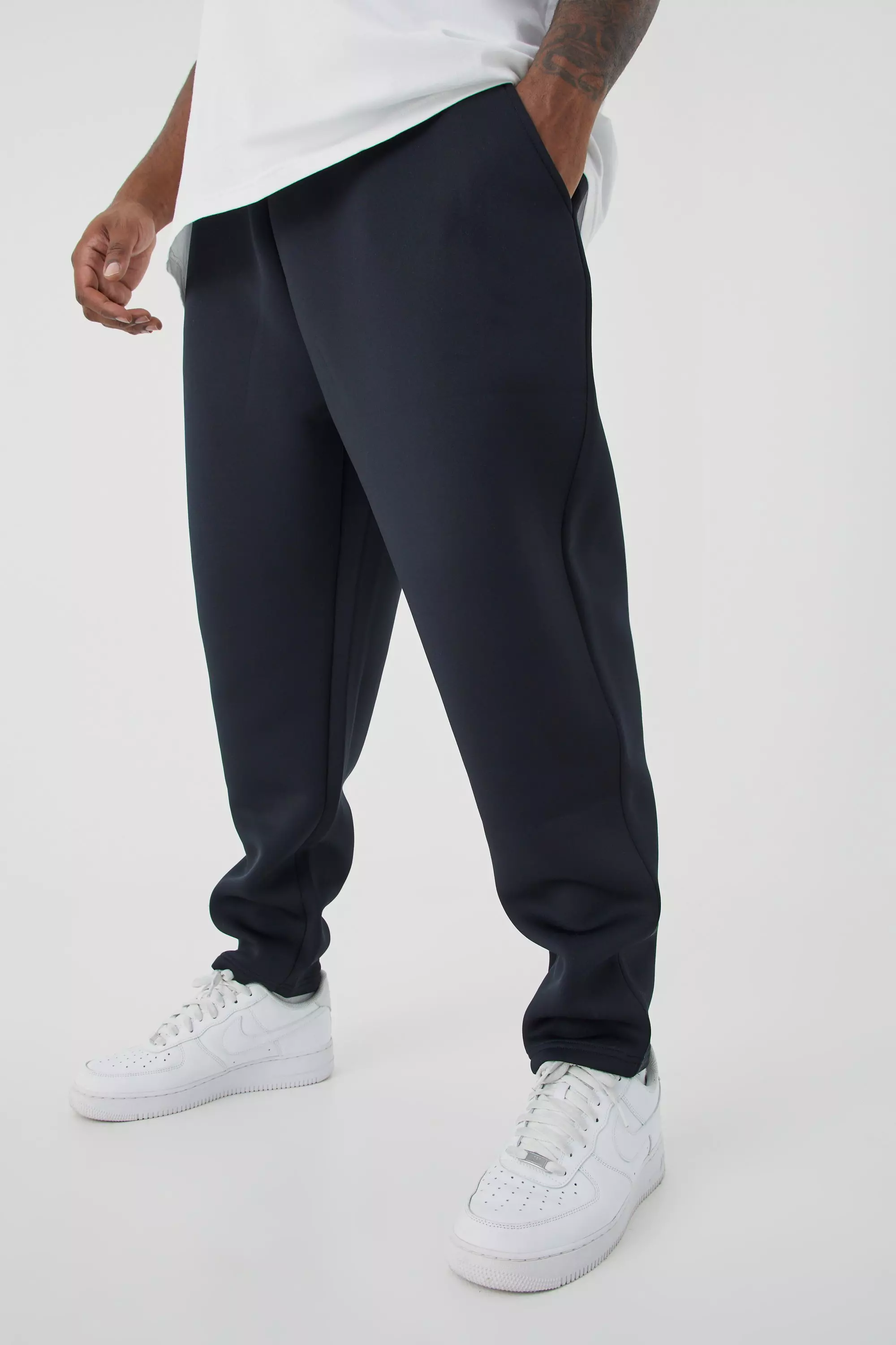 Plus Slim Tapered Cropped Bonded Scuba Sweatpants