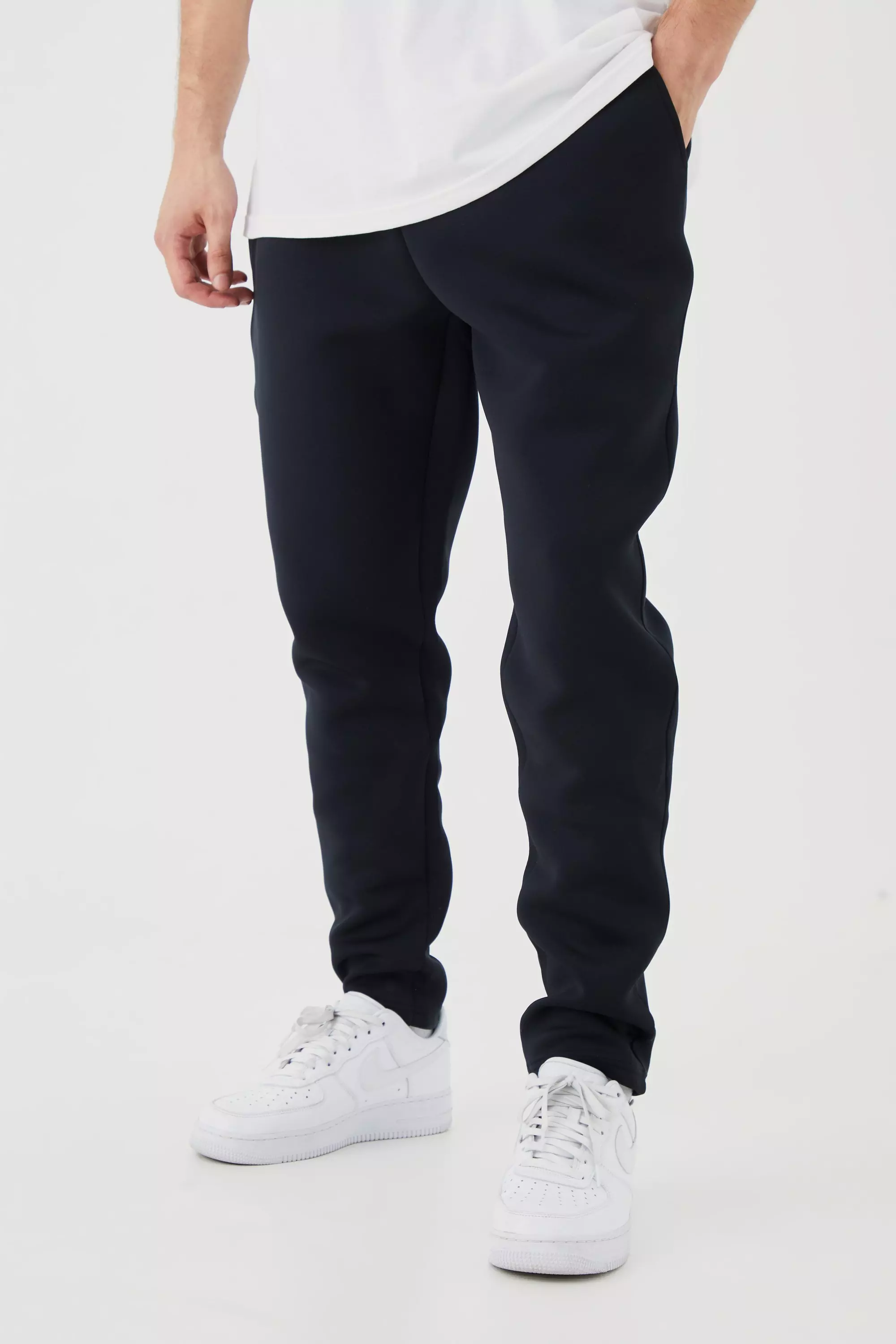 Tall Slim Tapered Cropped Bonded Scuba Sweatpants