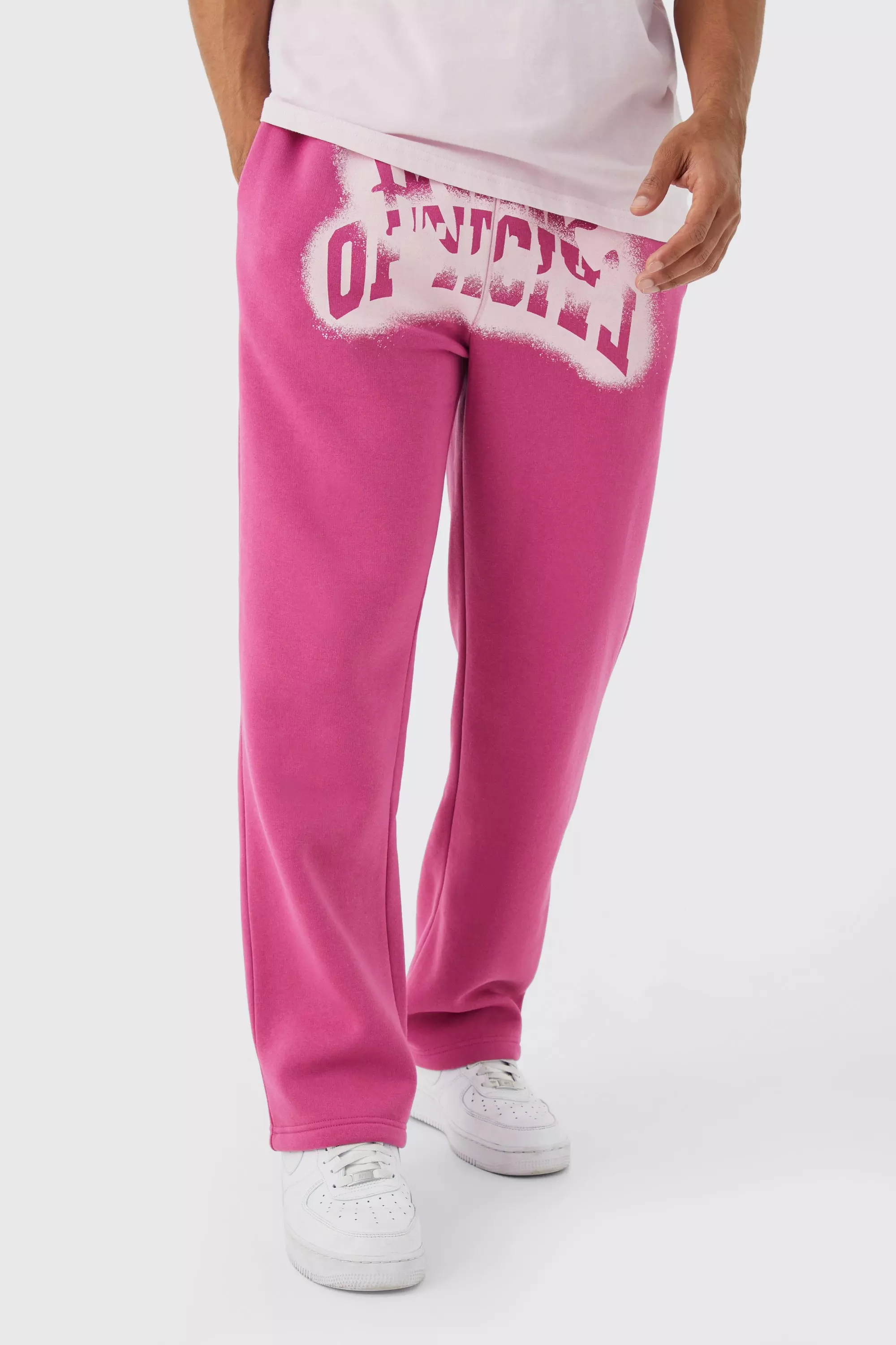 Bright Pink Jersey Cuffed Joggers