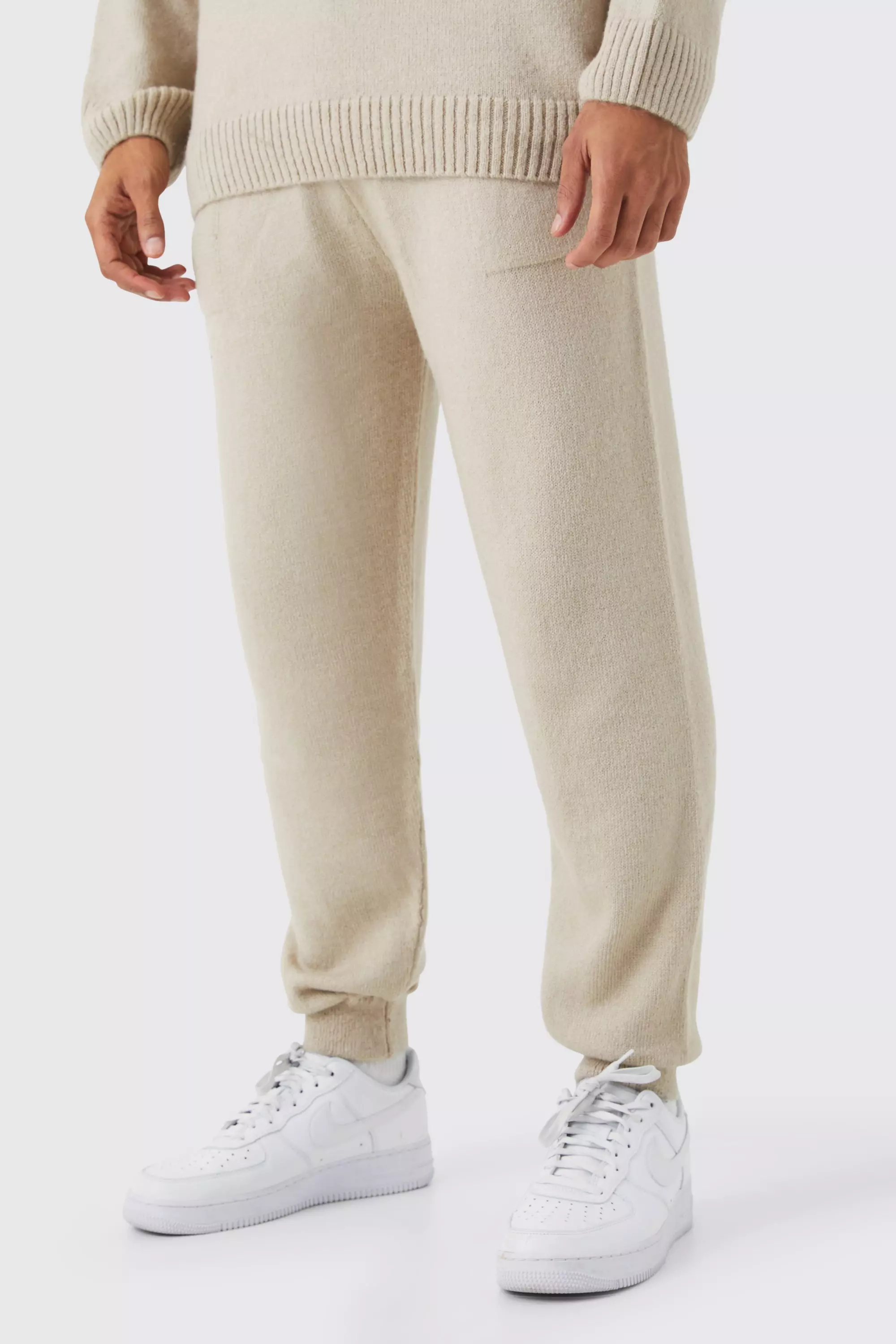 Oversized Homme Brushed Rib Knit Sweatpants boohooMAN USA