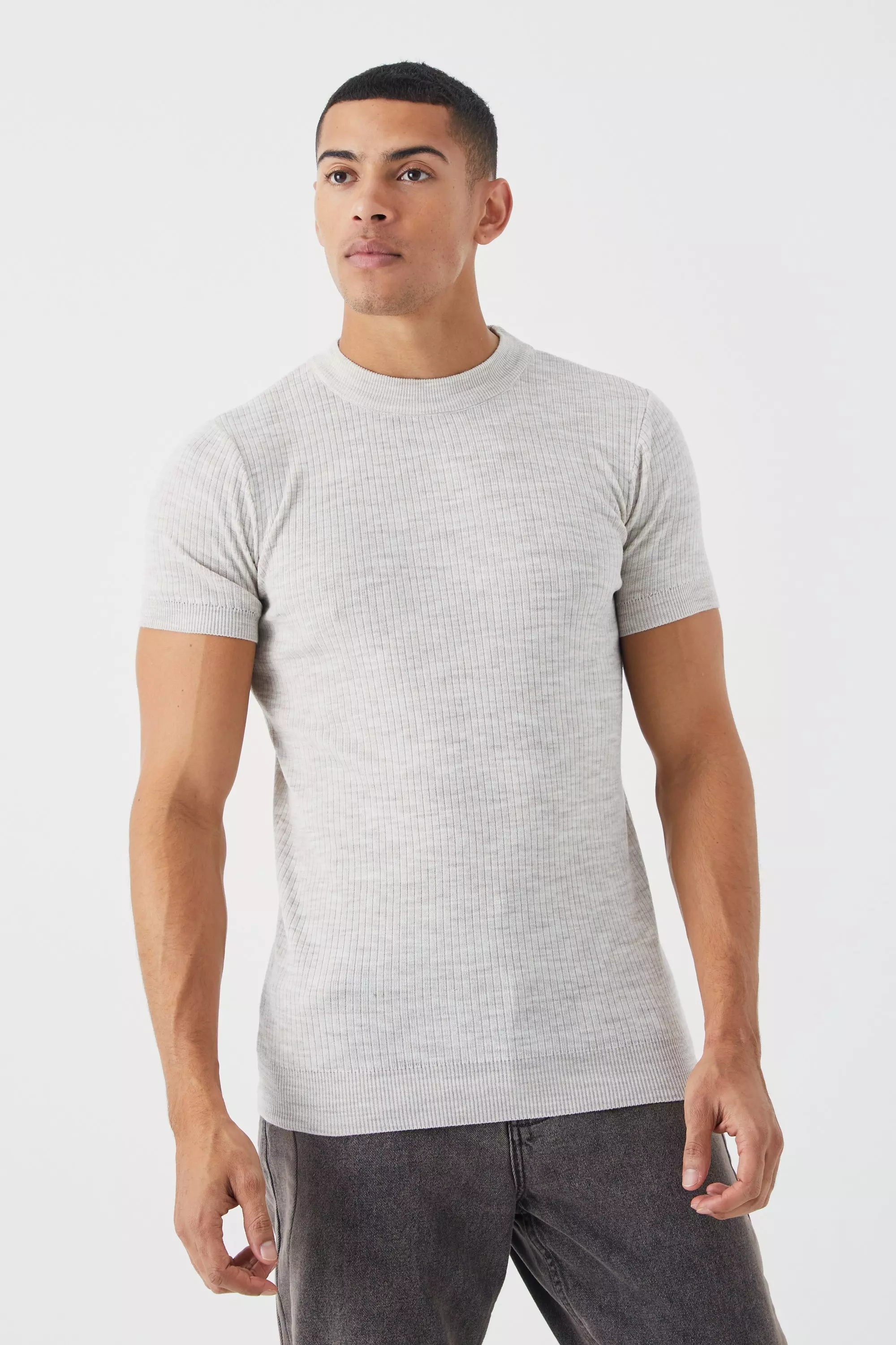 Ribbed Short Sleeve T-Shirt