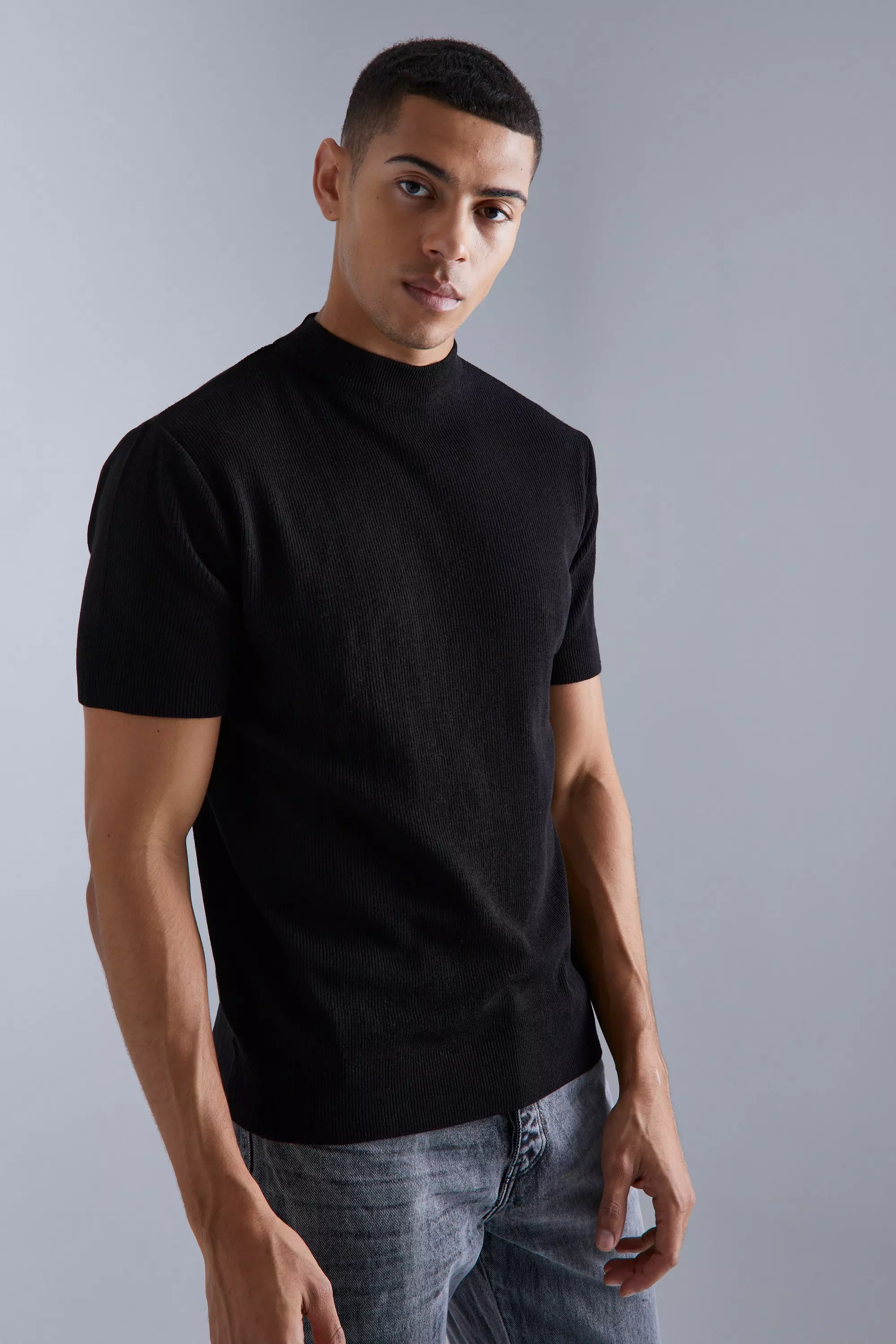 Short sleeve hotsell roll neck jumper