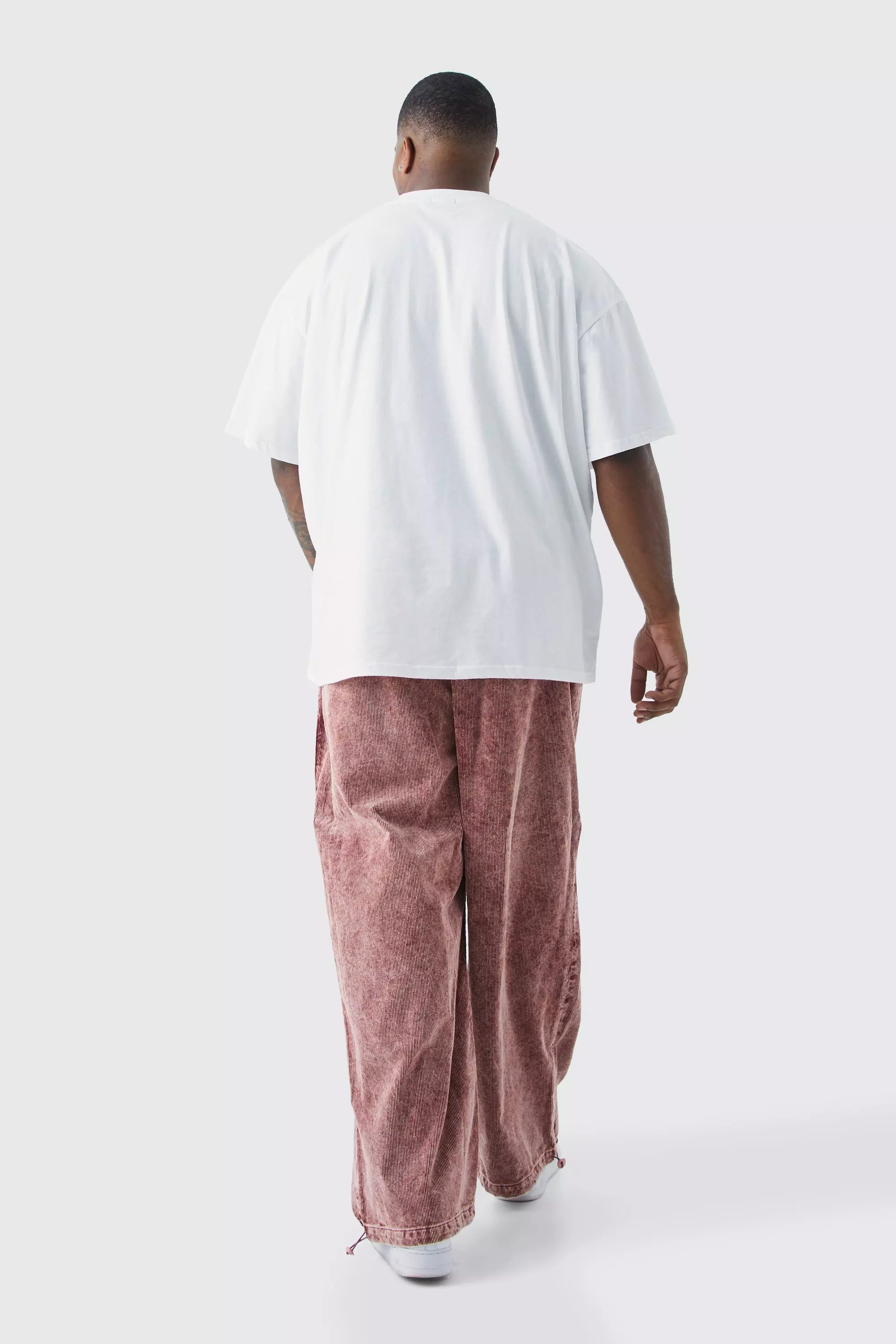 Plus Relaxed Acid Wash Cord Pants