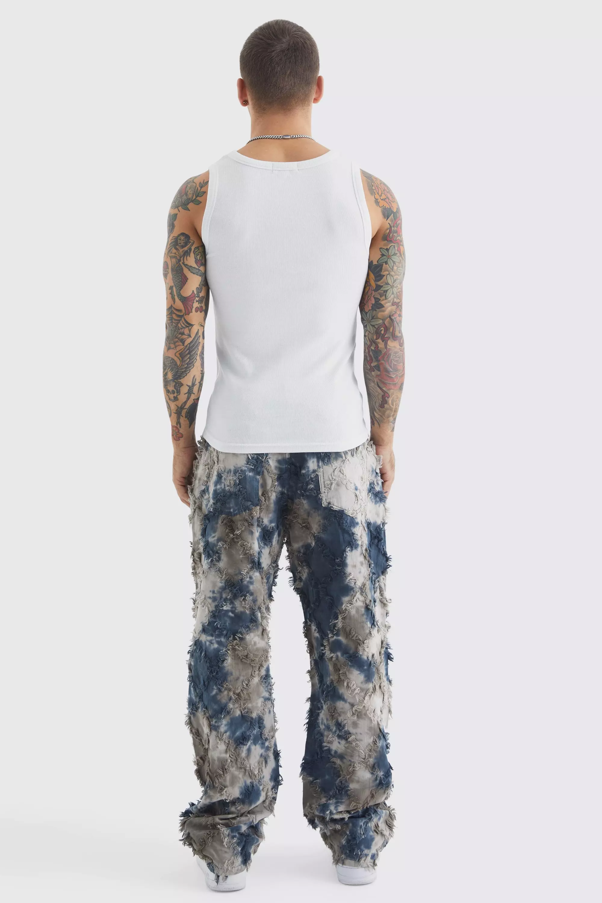 Fixed Waist Oil Camo Tapestry Trouser