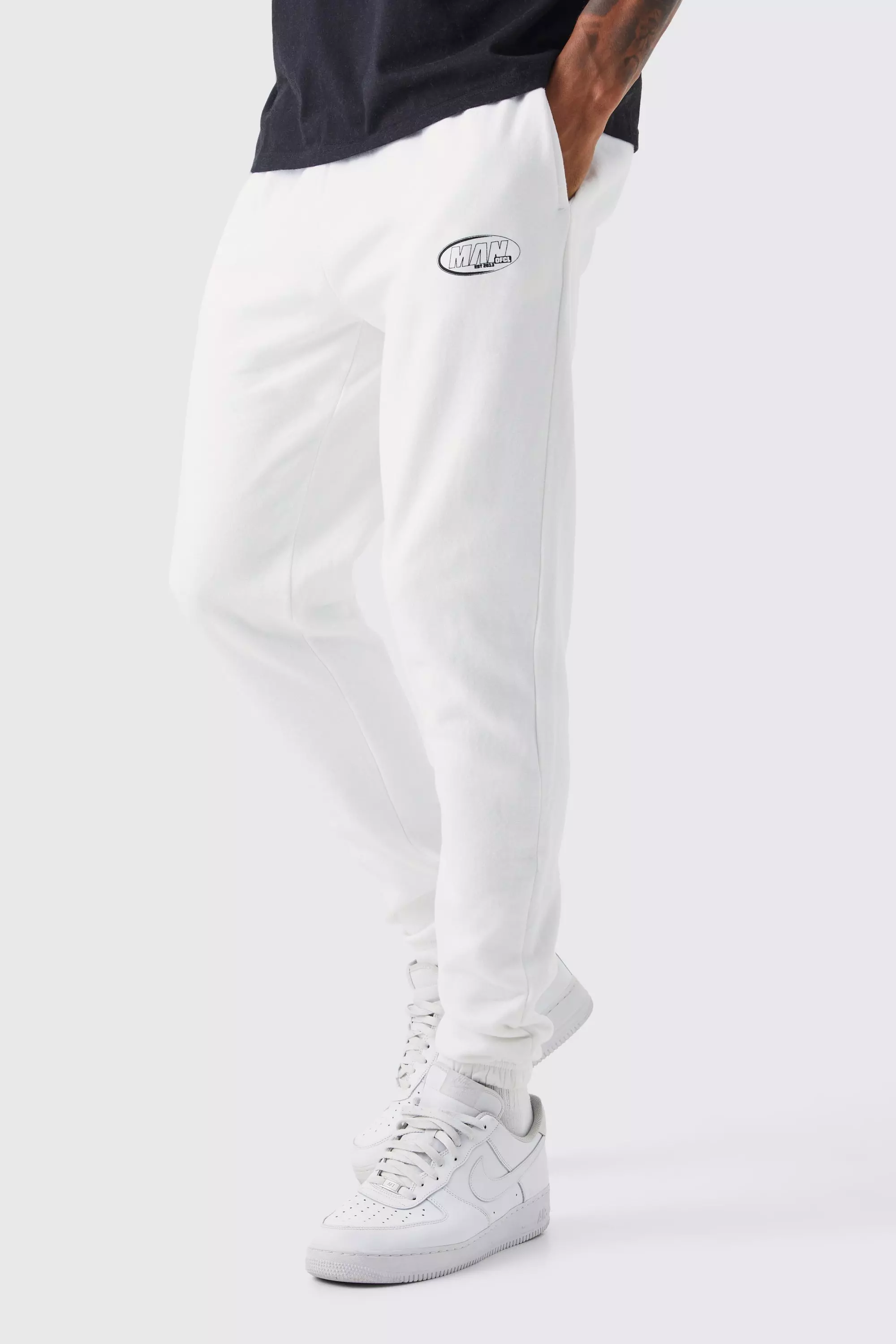 White discount tall joggers