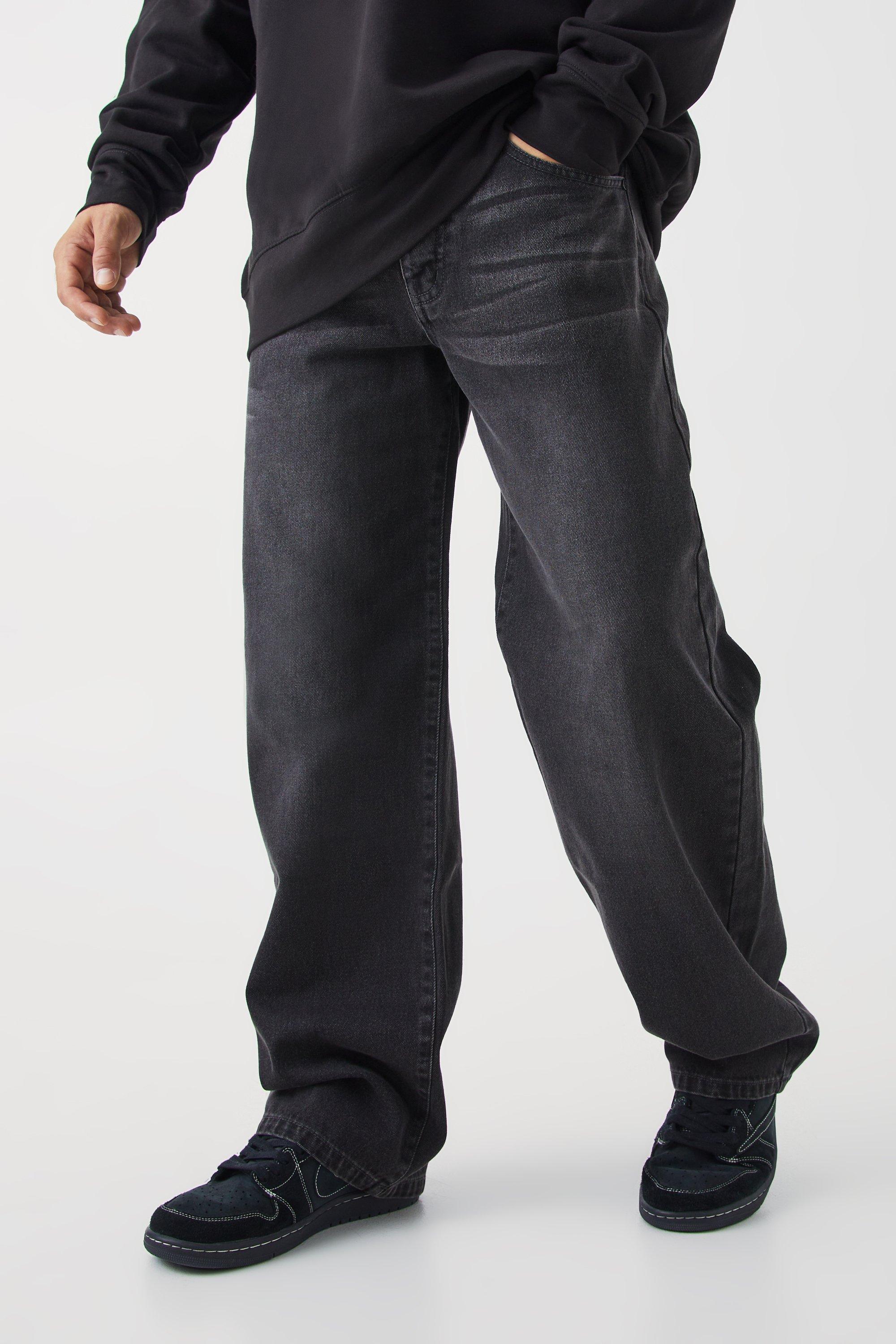 Image of Jeans extra comodi in denim rigido, Grigio