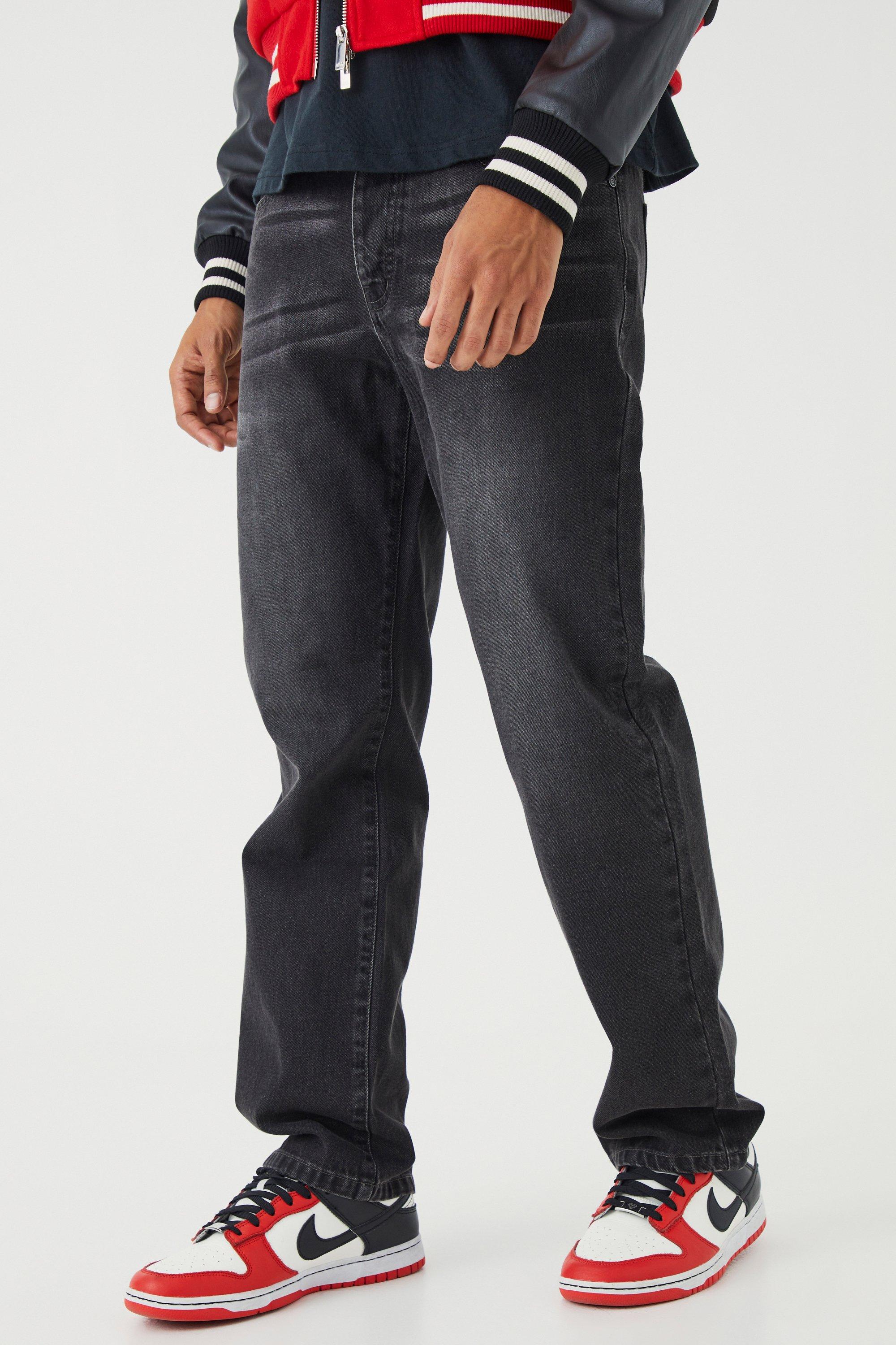 Mens Grey Relaxed Rigid Jean, Grey