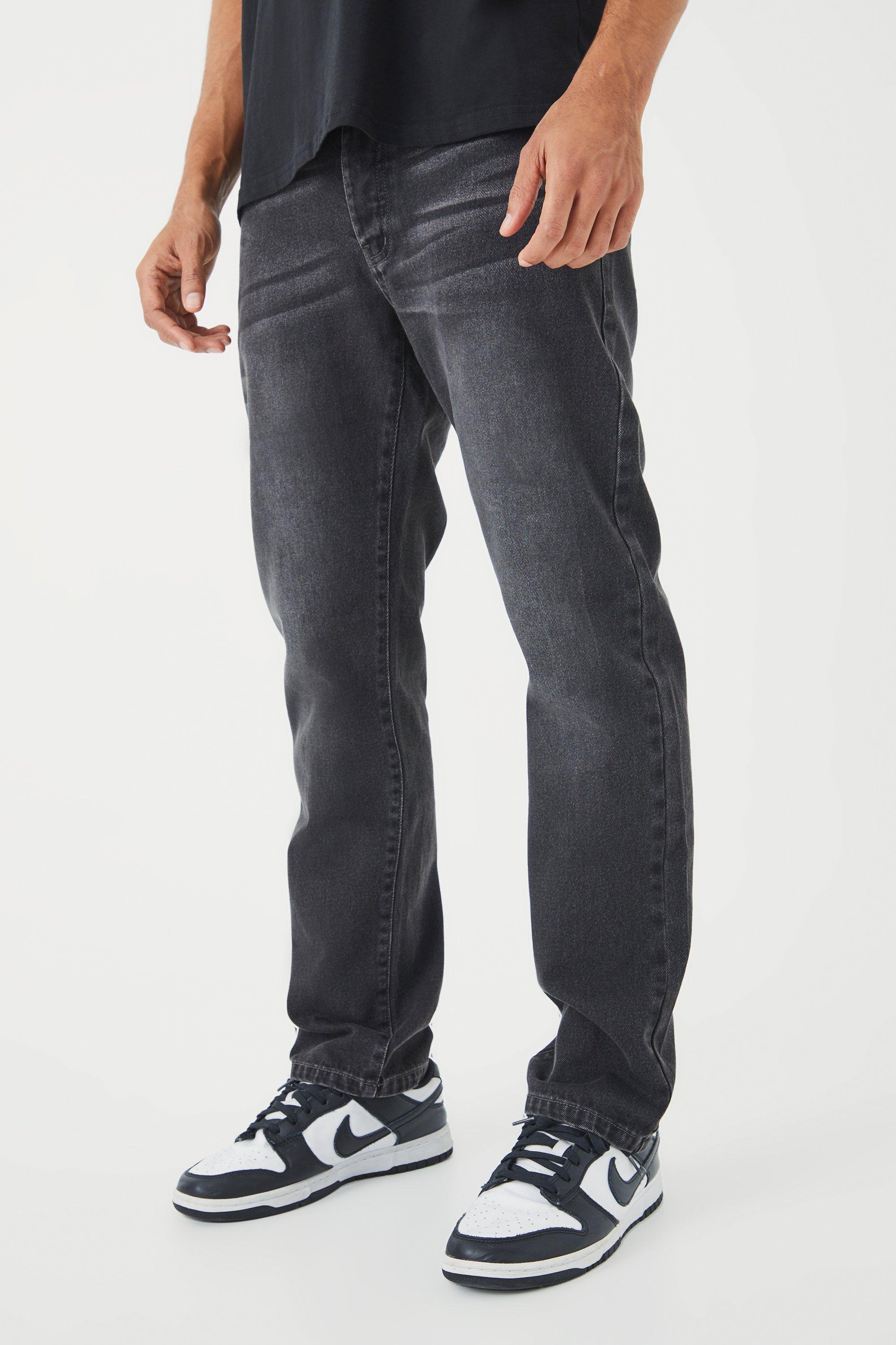 Mens Grey Straight Rigid Jean, Grey