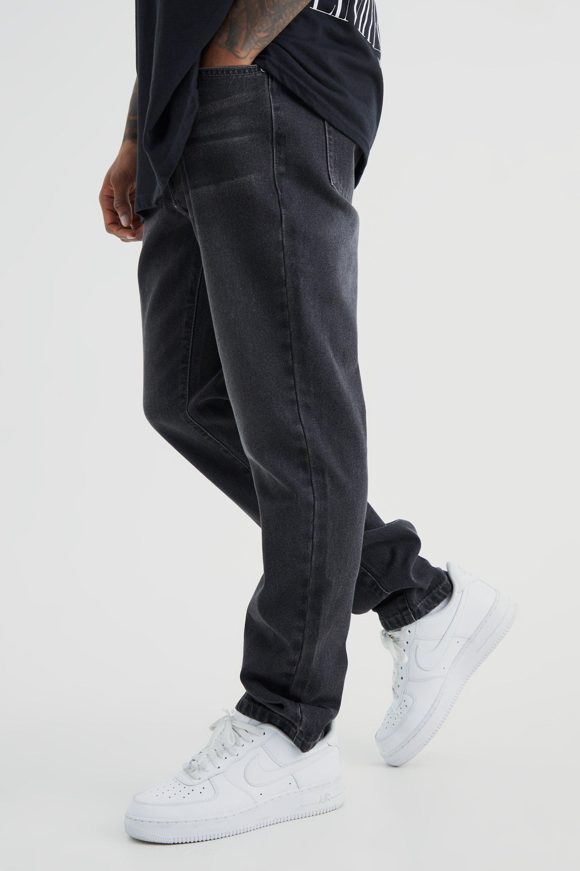 Image of Jeans Slim Fit in denim rigido, Grigio