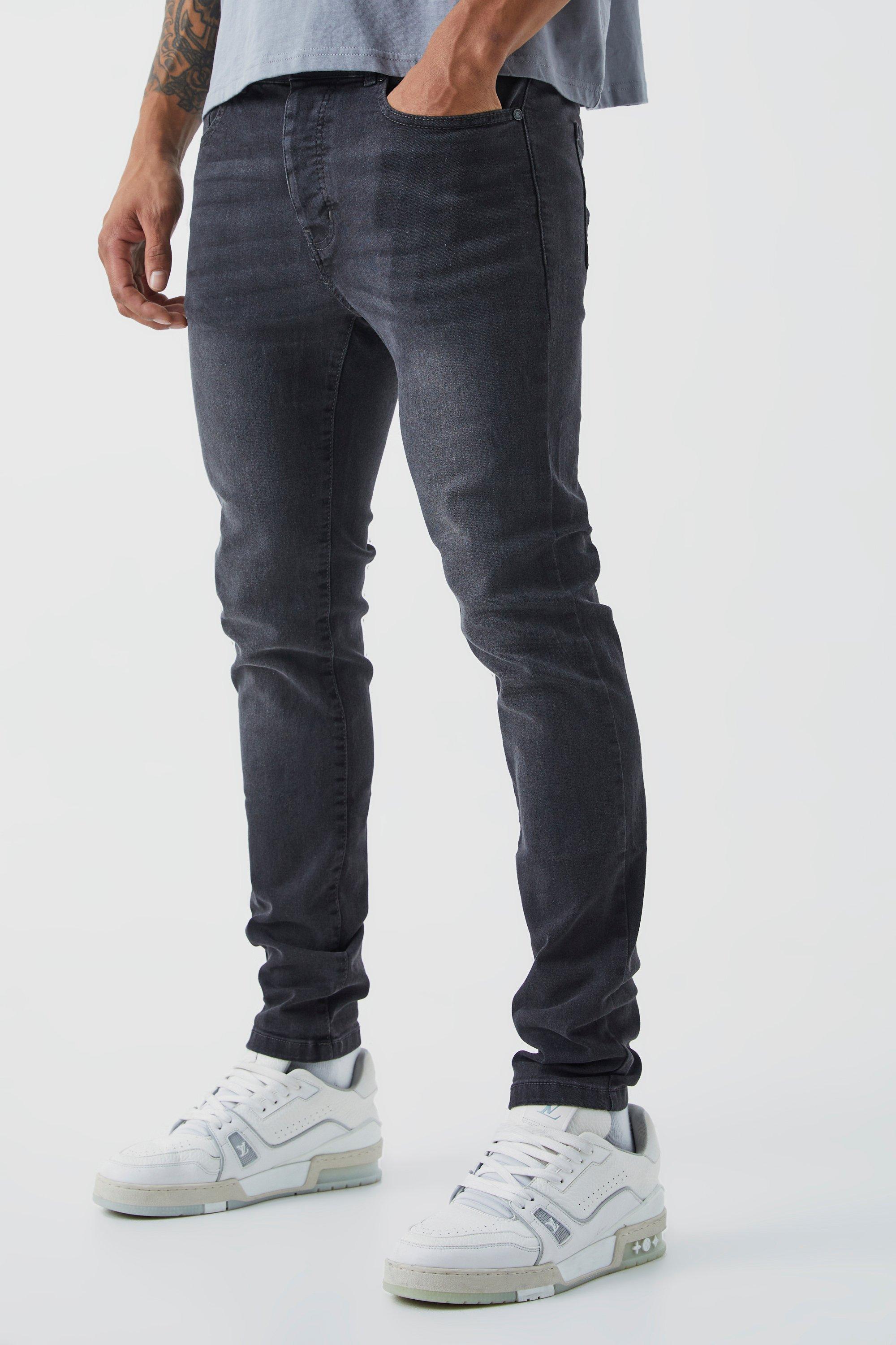 Mens Grey Skinny Stretch Jean, Grey