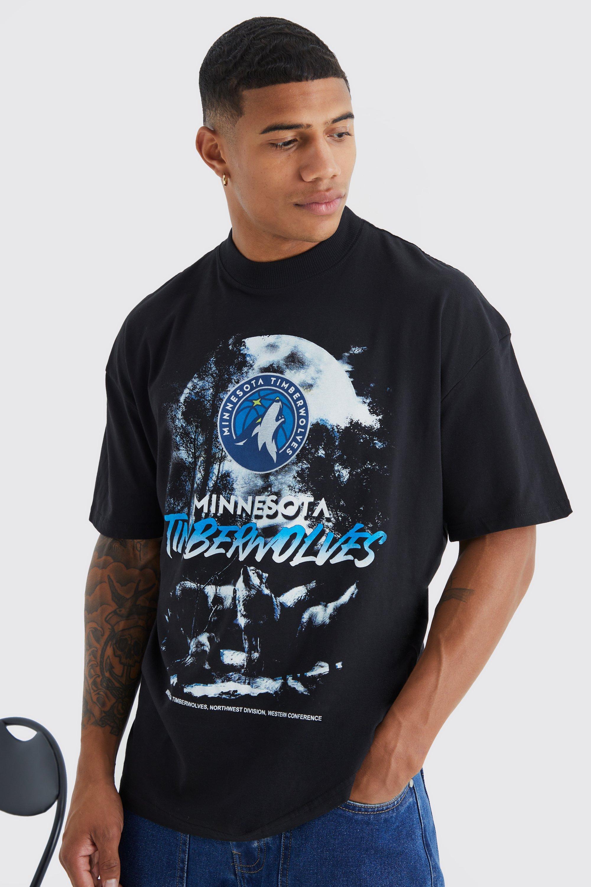 Mens Black Minnesota Timberwolves NBA License T Shirt, Black