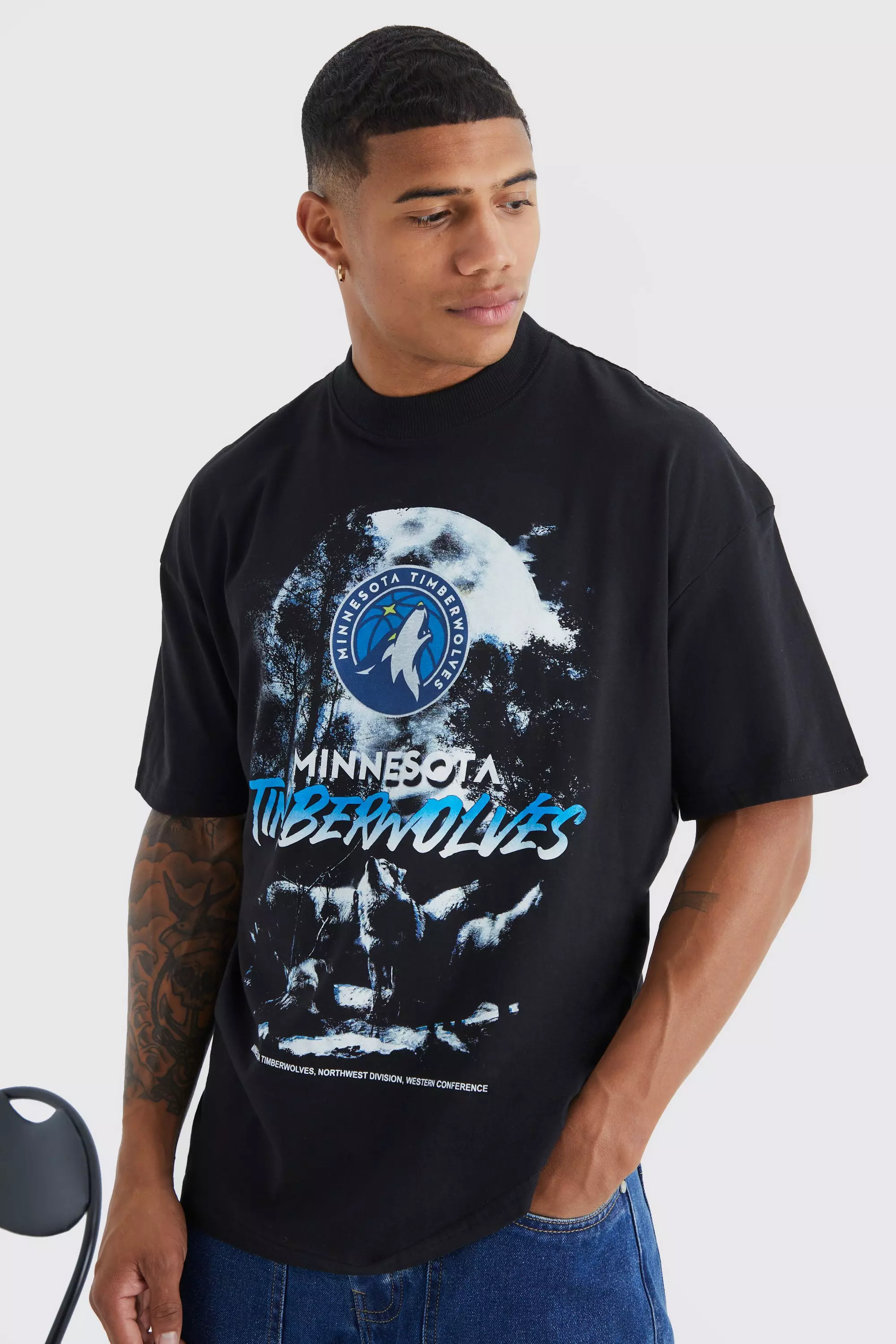 BoohooMAN Denver Nuggets Nba License T Shirt in Blue for Men