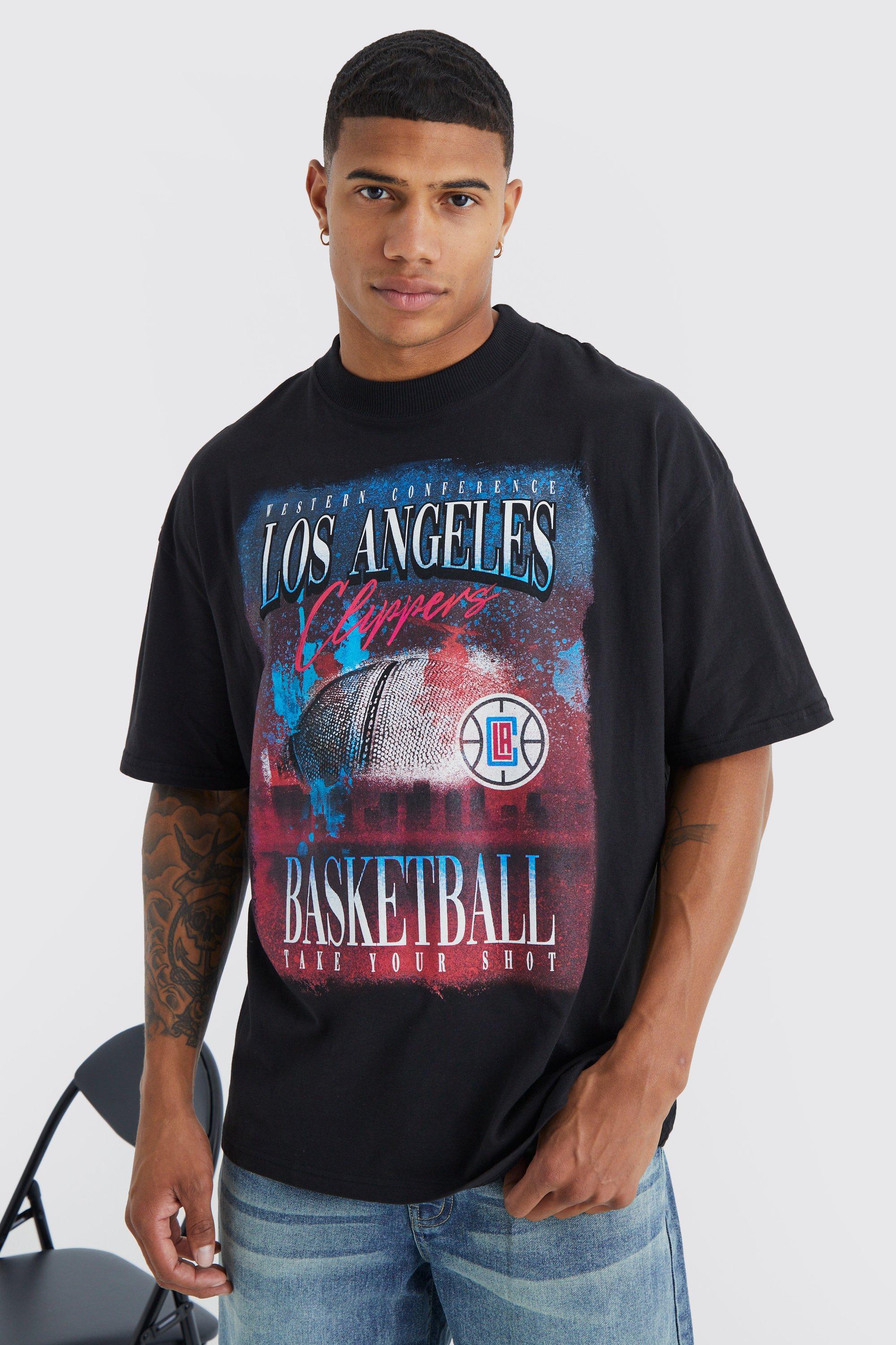 Mens Black La Clippers NBA License T Shirt, Black