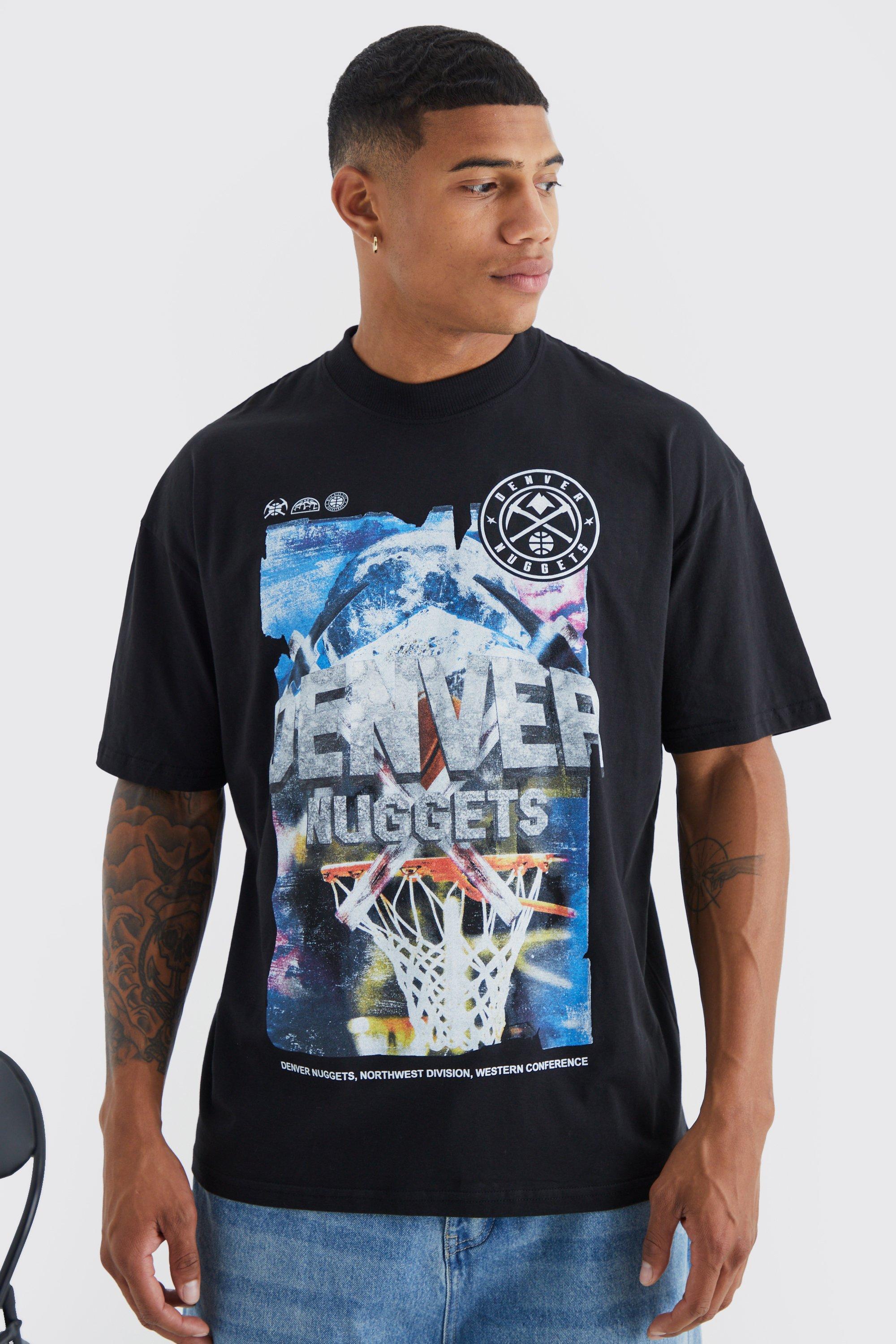 Mens Black Denver Nuggets NBA License T Shirt, Black