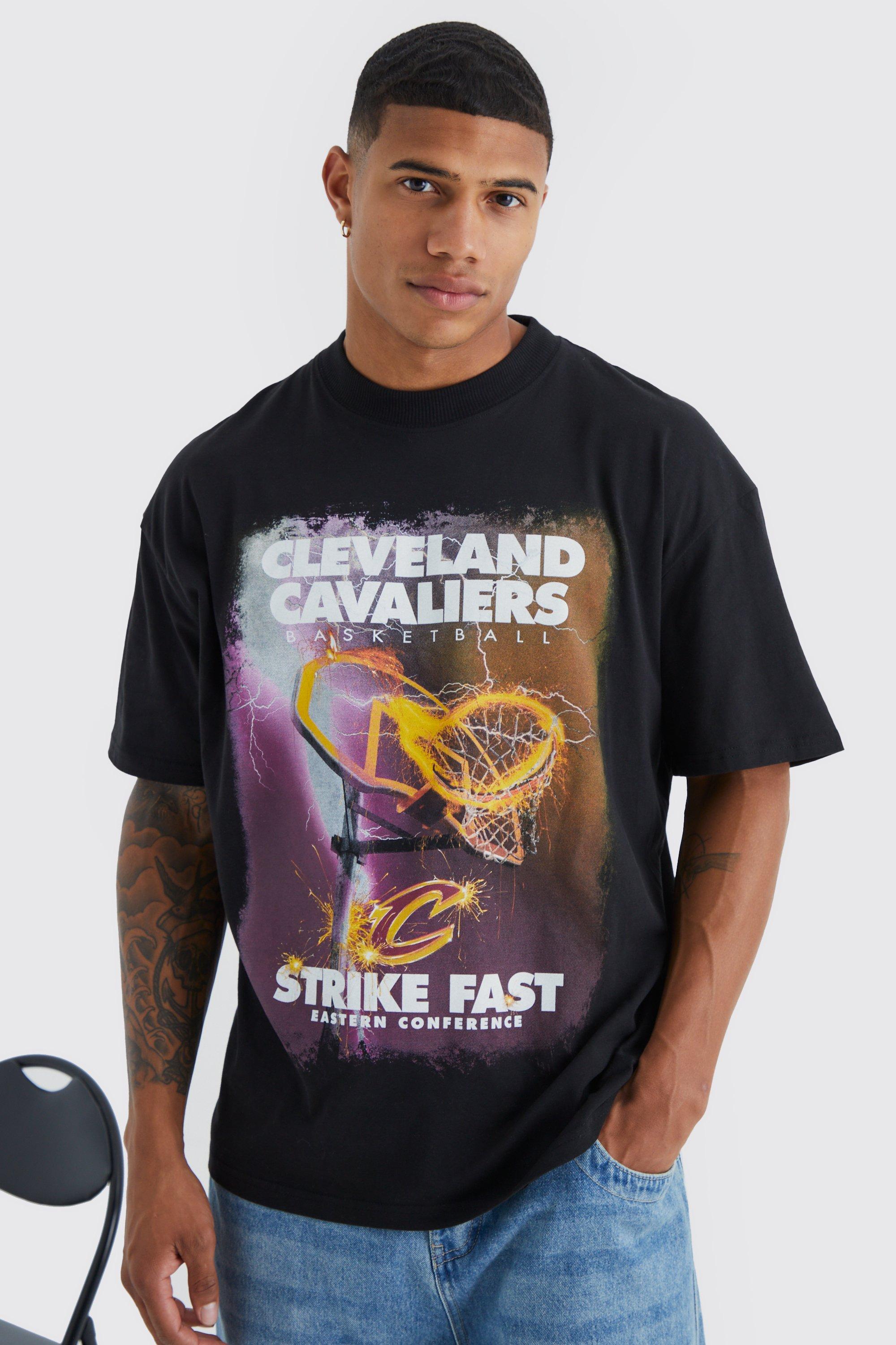 Mens Black Cleveland Cavaliers NBA License T Shirt, Black