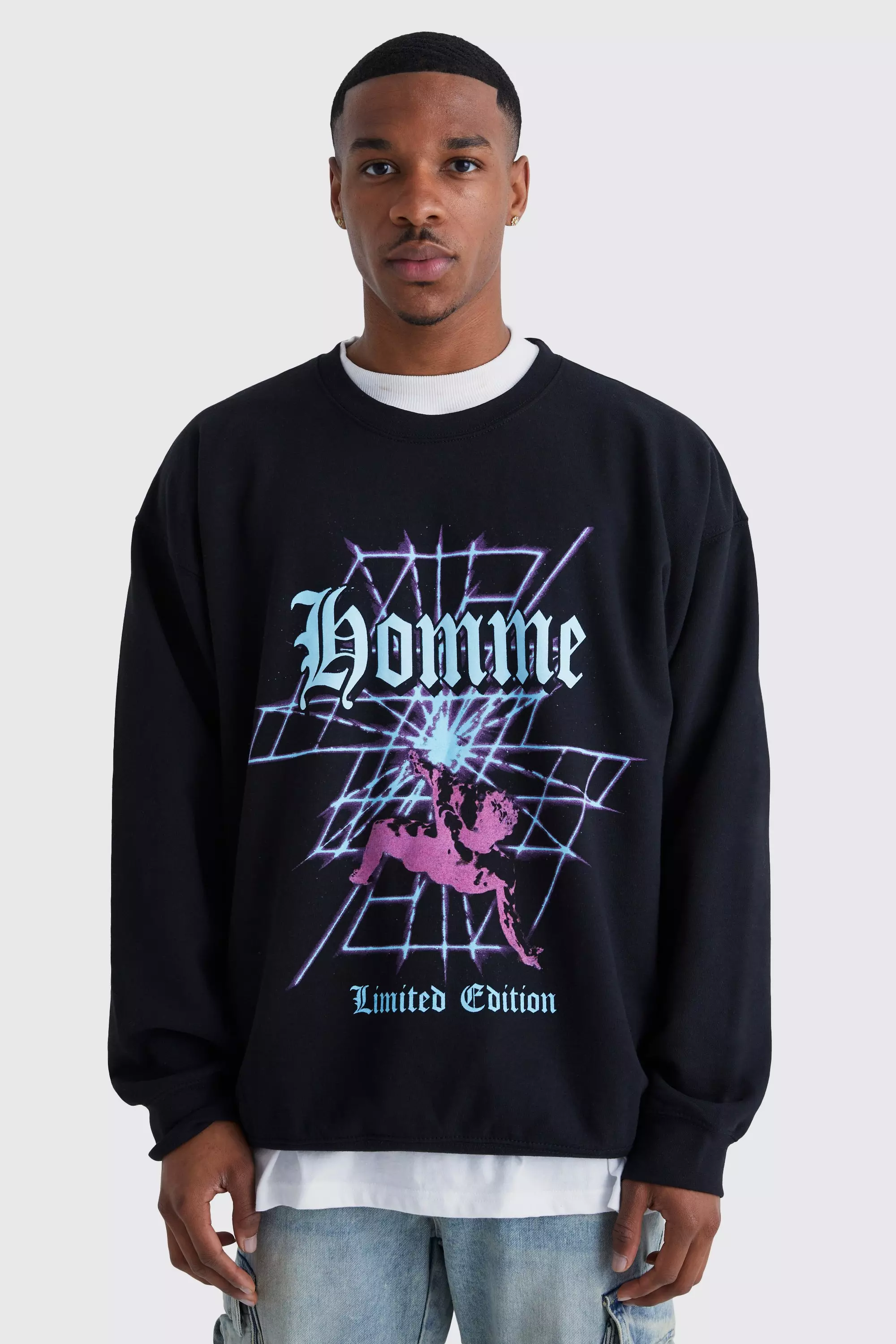 Oversized Homme Graphic Sweatshirt