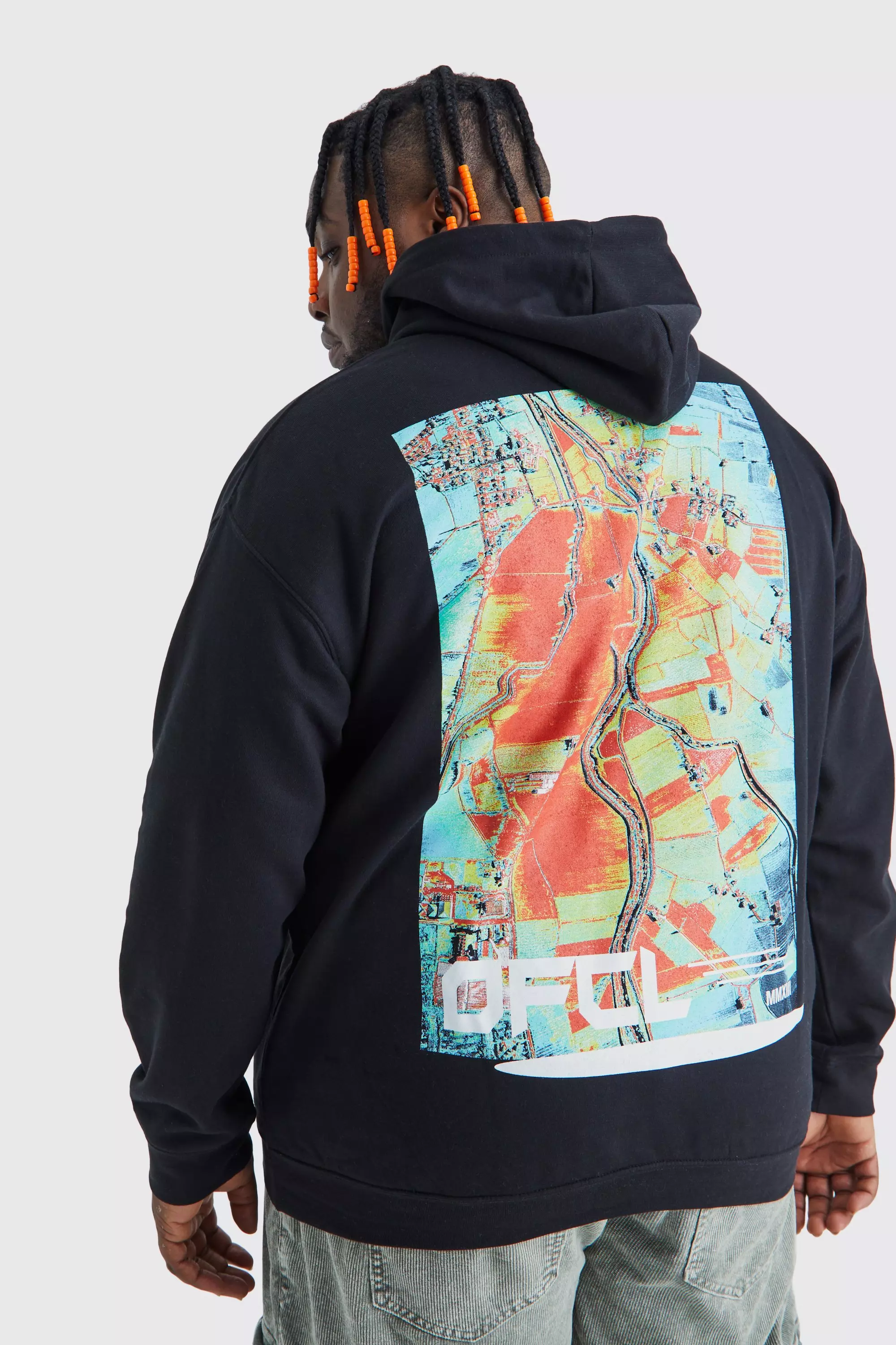 Reclaimed vintage oversized hoodie with discount van gogh print in black