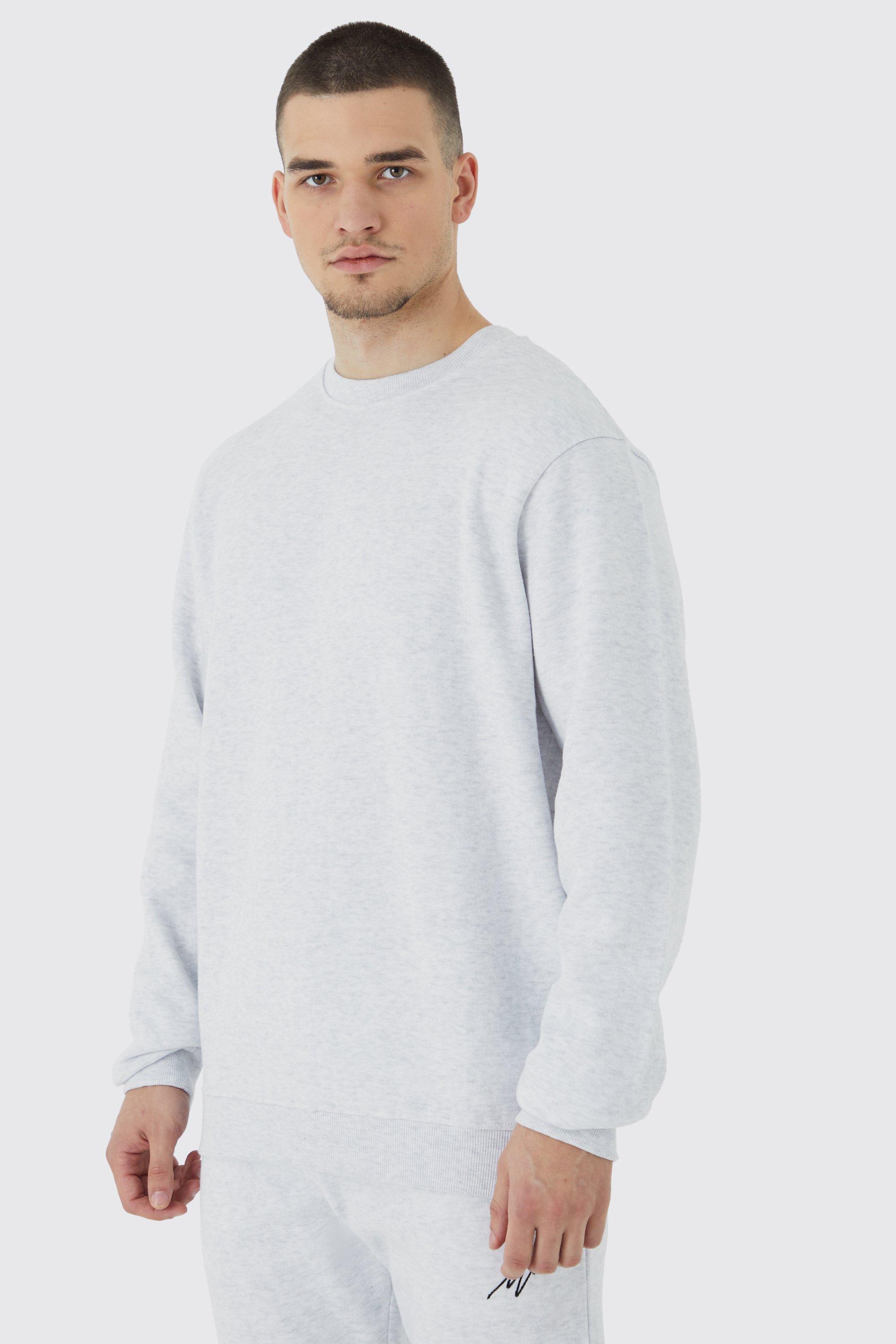 Mens Grey Tall Basic Sweatshirt, Grey