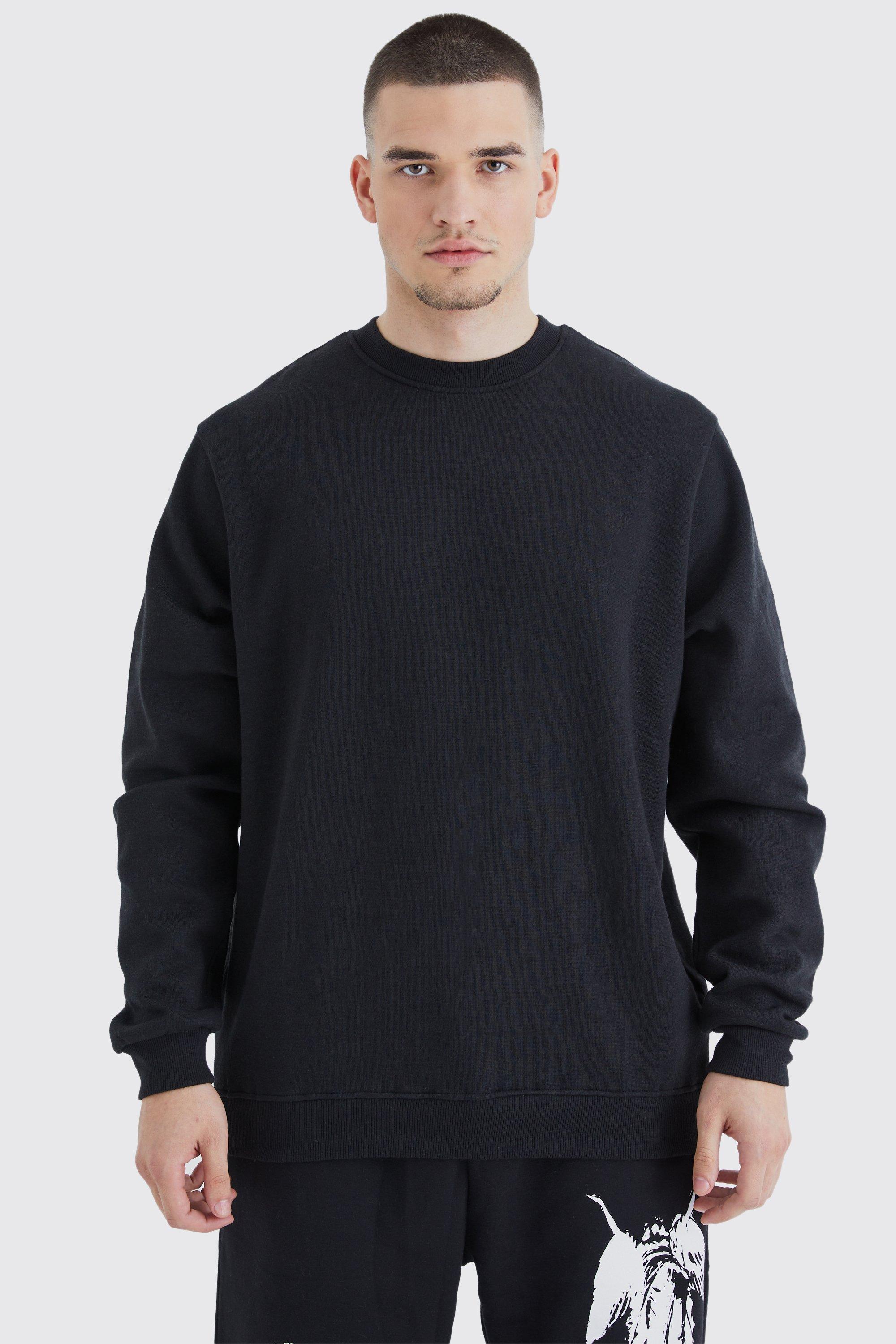 Mens Black Tall Basic Sweatshirt, Black