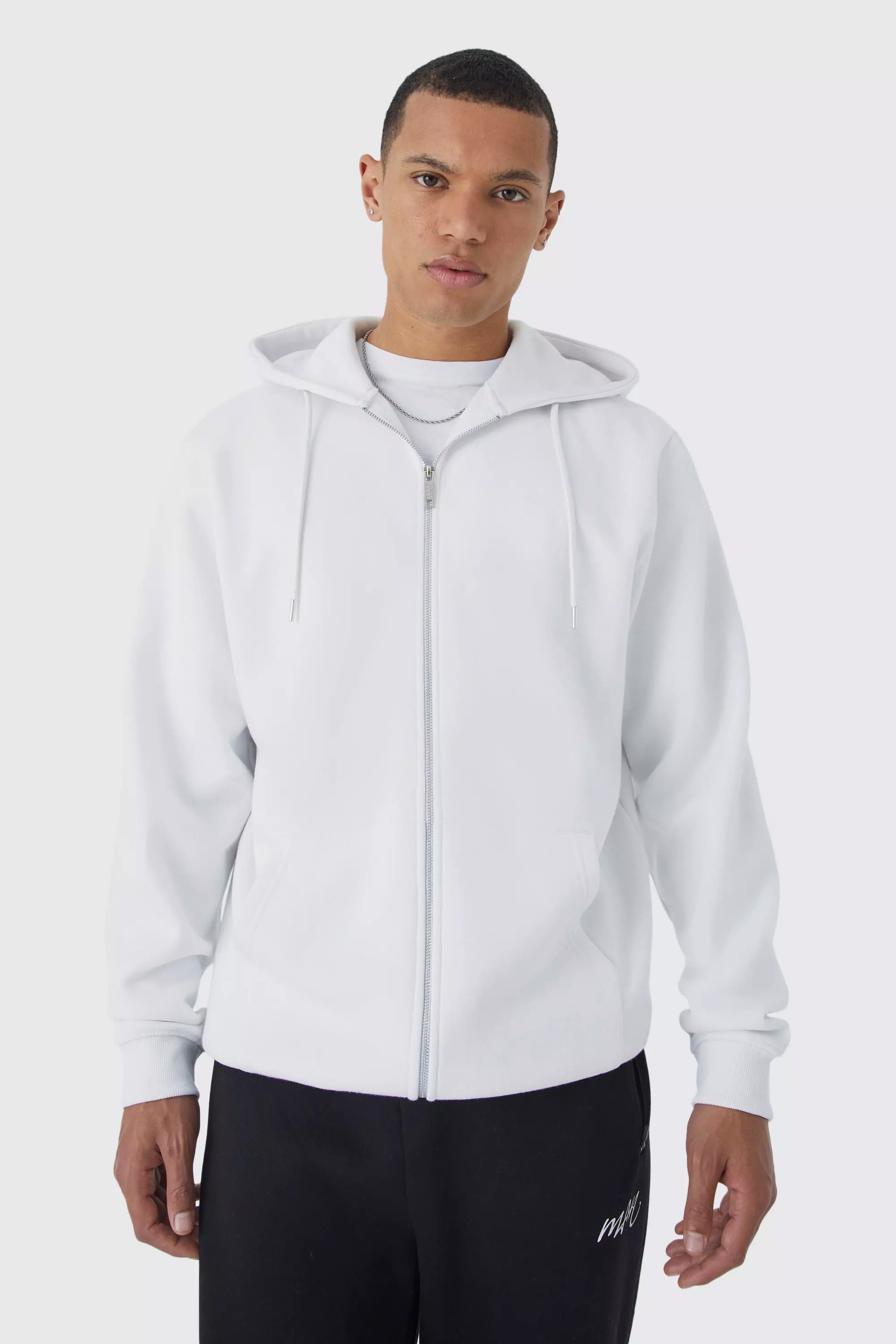 Tall Basic Zip Through Hoodie boohooMAN USA