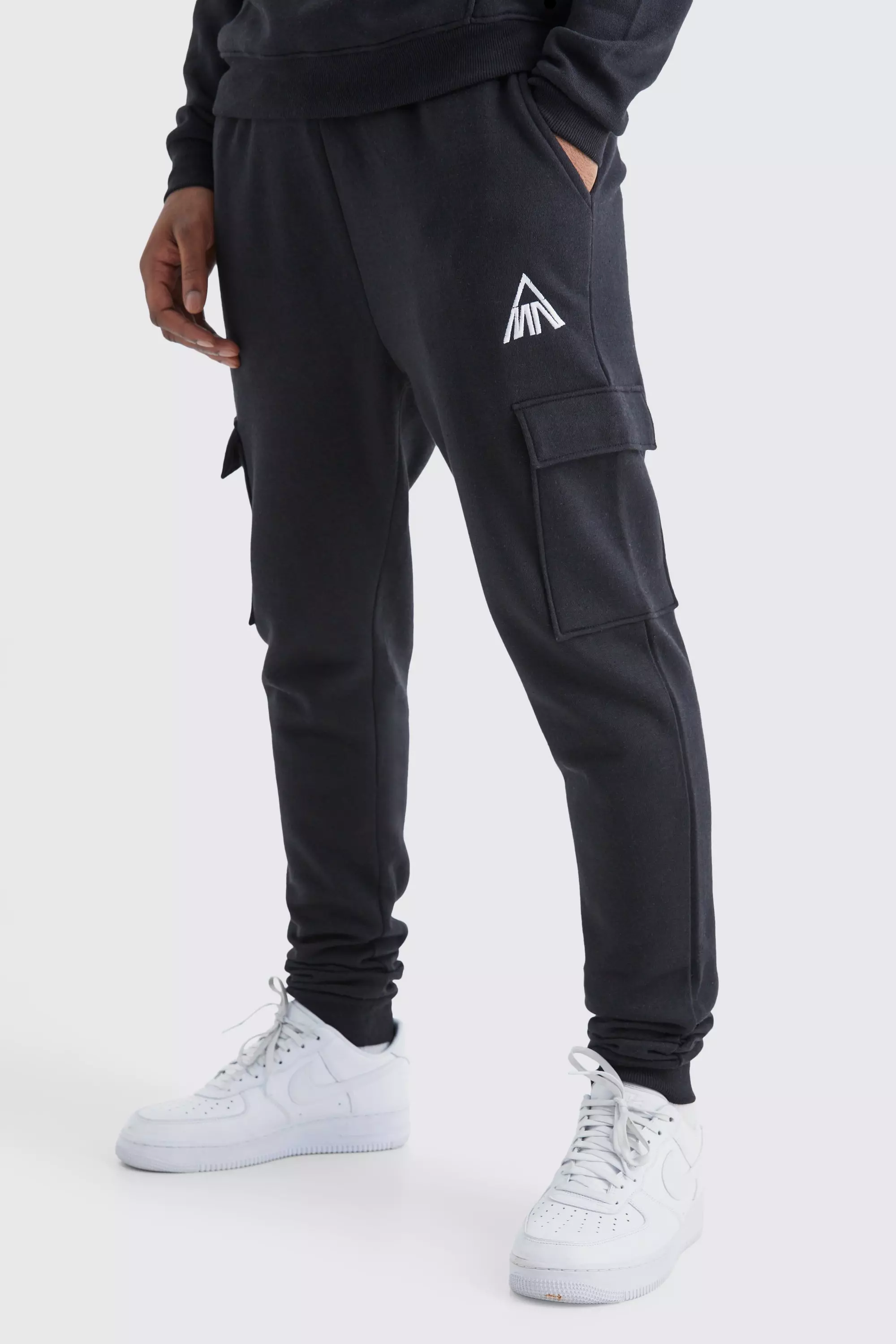 Tall Black Cargo Detail Casual Jogger, Tall