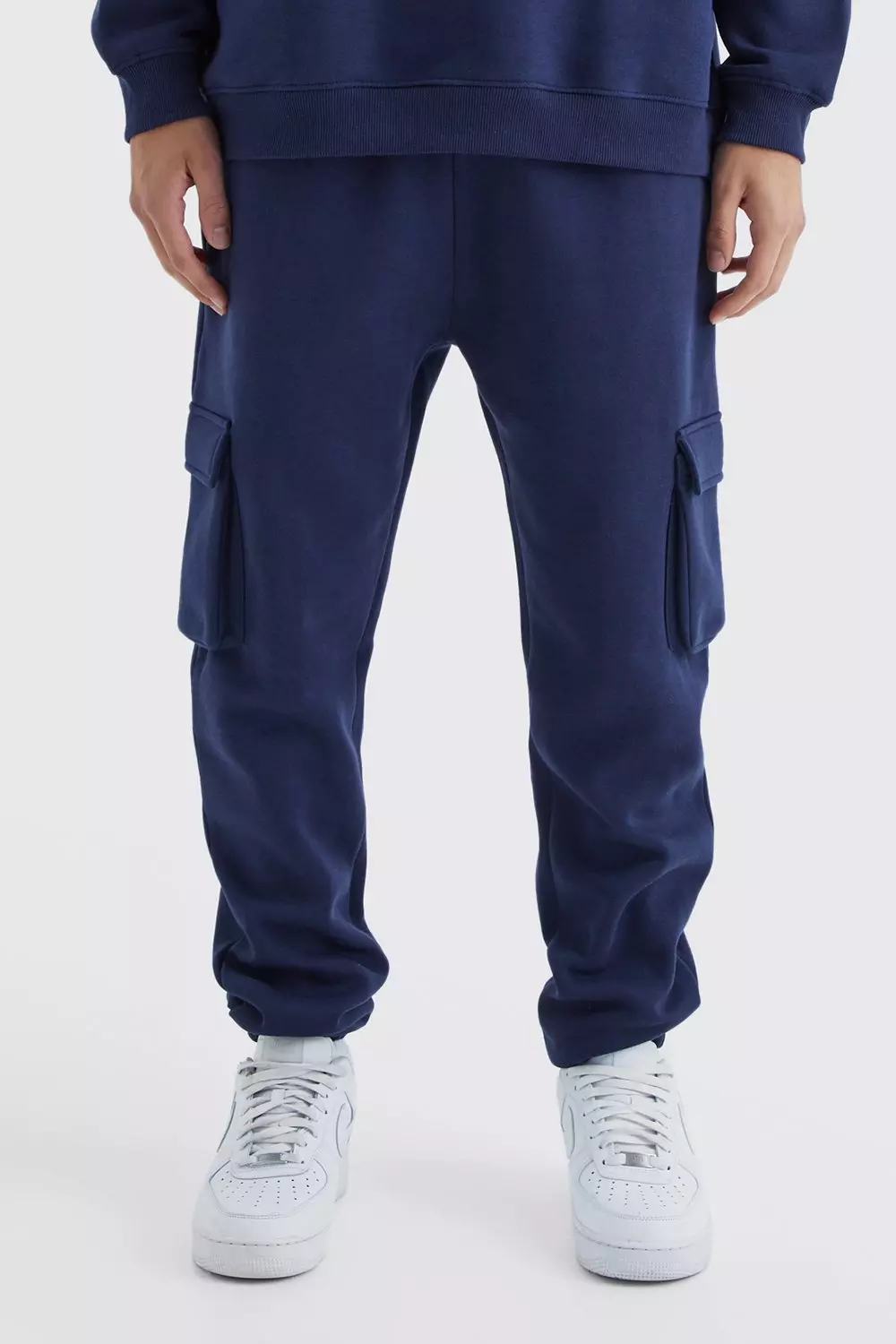 Mens navy cargo joggers hot sale