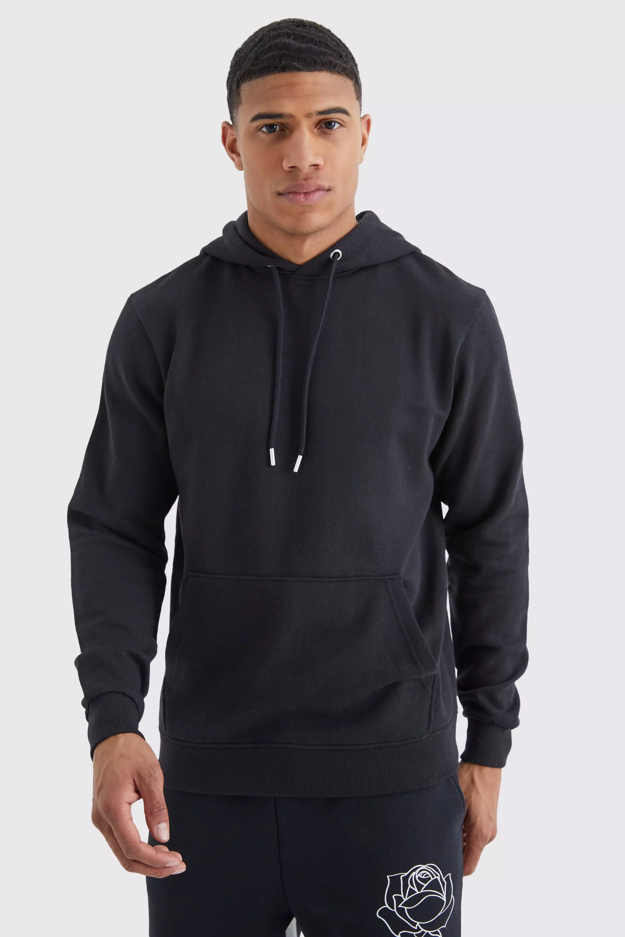 Slim Fit Basic Hoodie boohooMAN USA