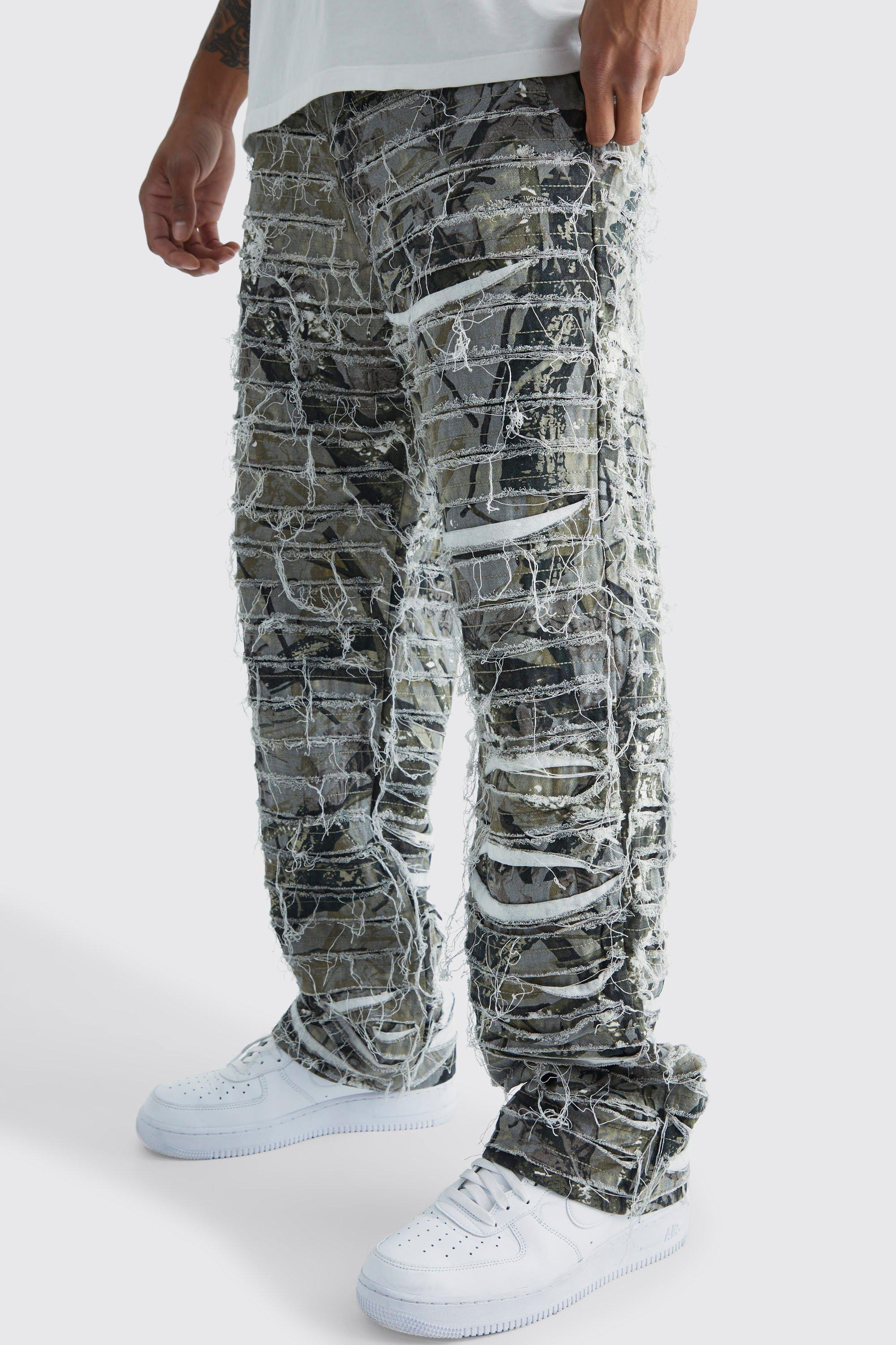 pantalon large à imprimé camouflage homme - kaki - 32, kaki