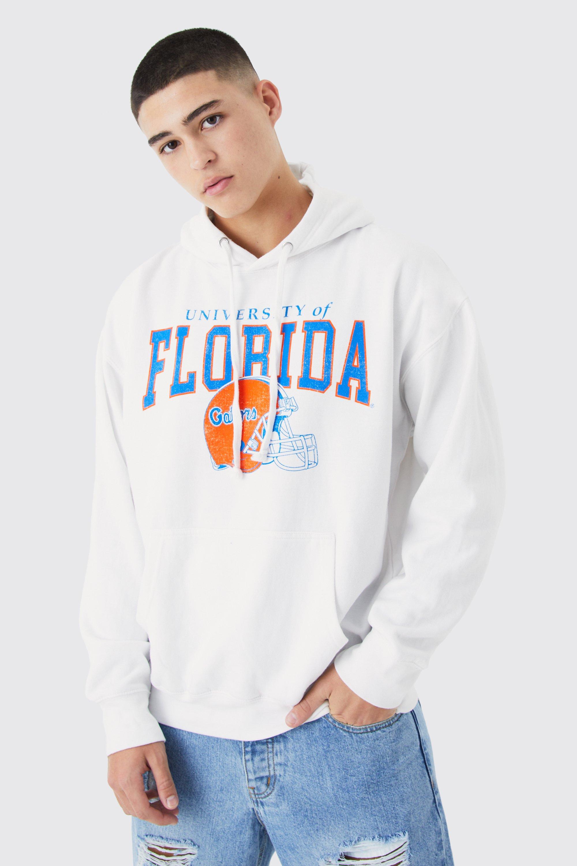 men's oversized florida license hoodie - white - s, white