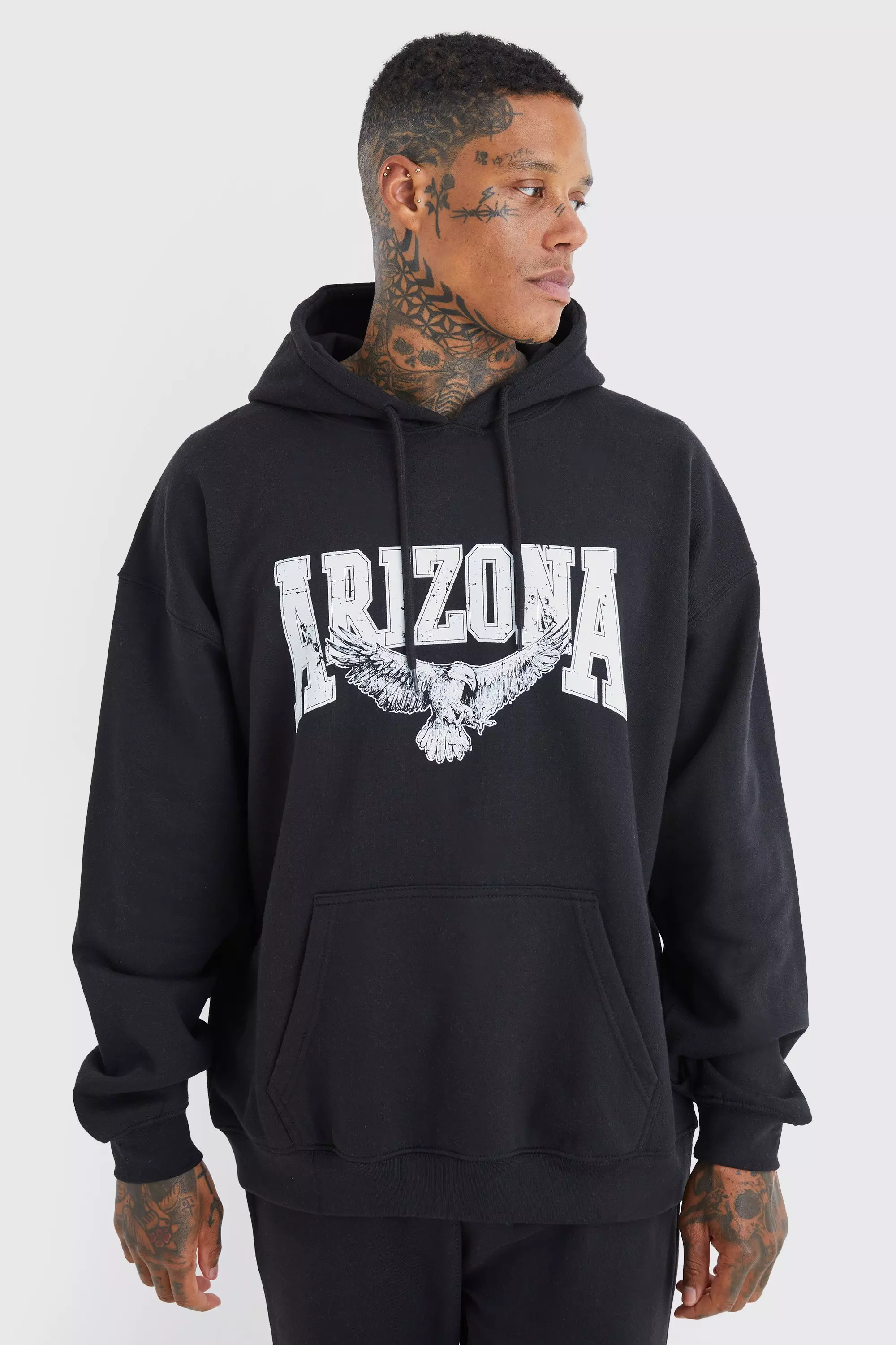 Oversized Eagle Graphic Hoodie