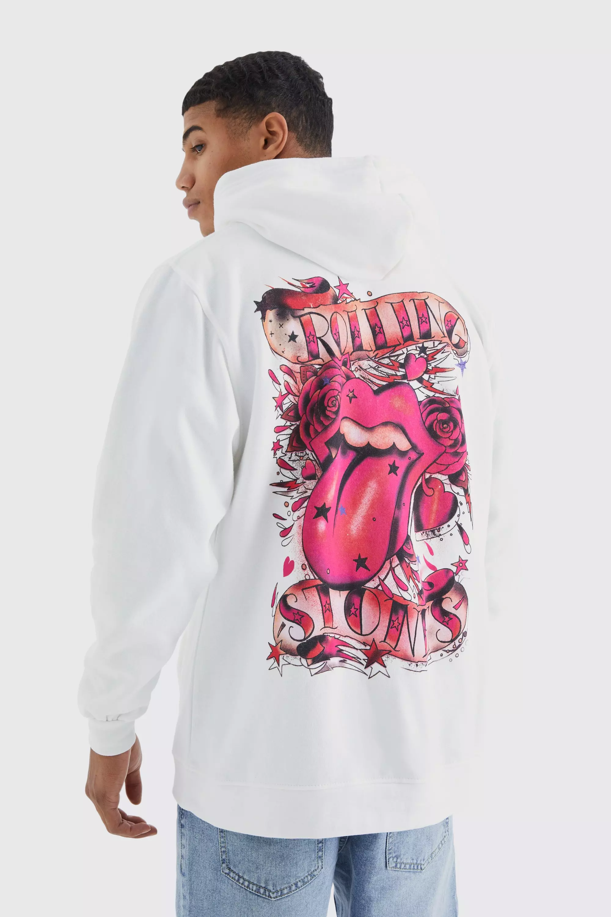 White rolling stones discount hoodie