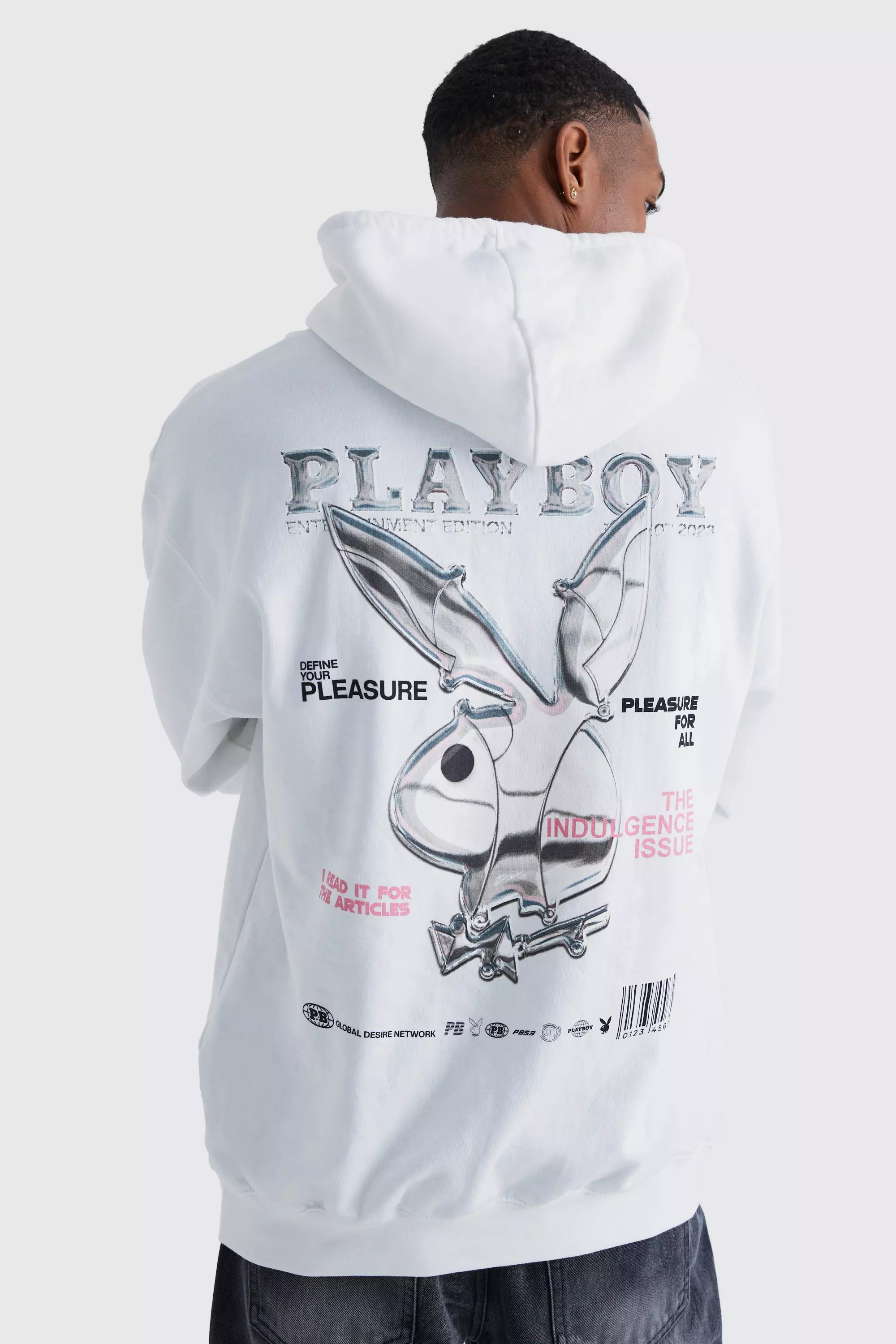 Oversized Playboy License Hoodie boohooMAN USA