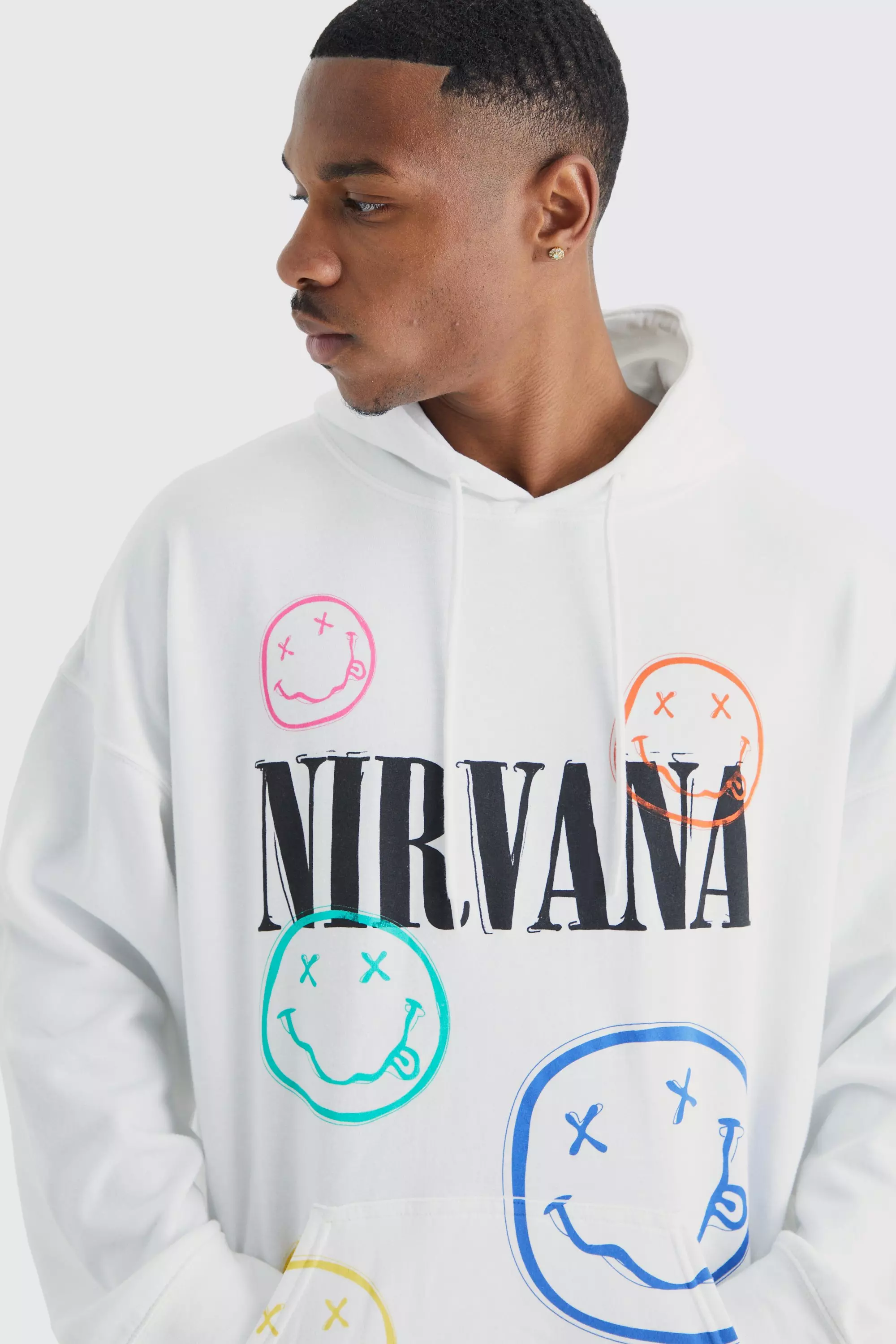 White cheap nirvana hoodie