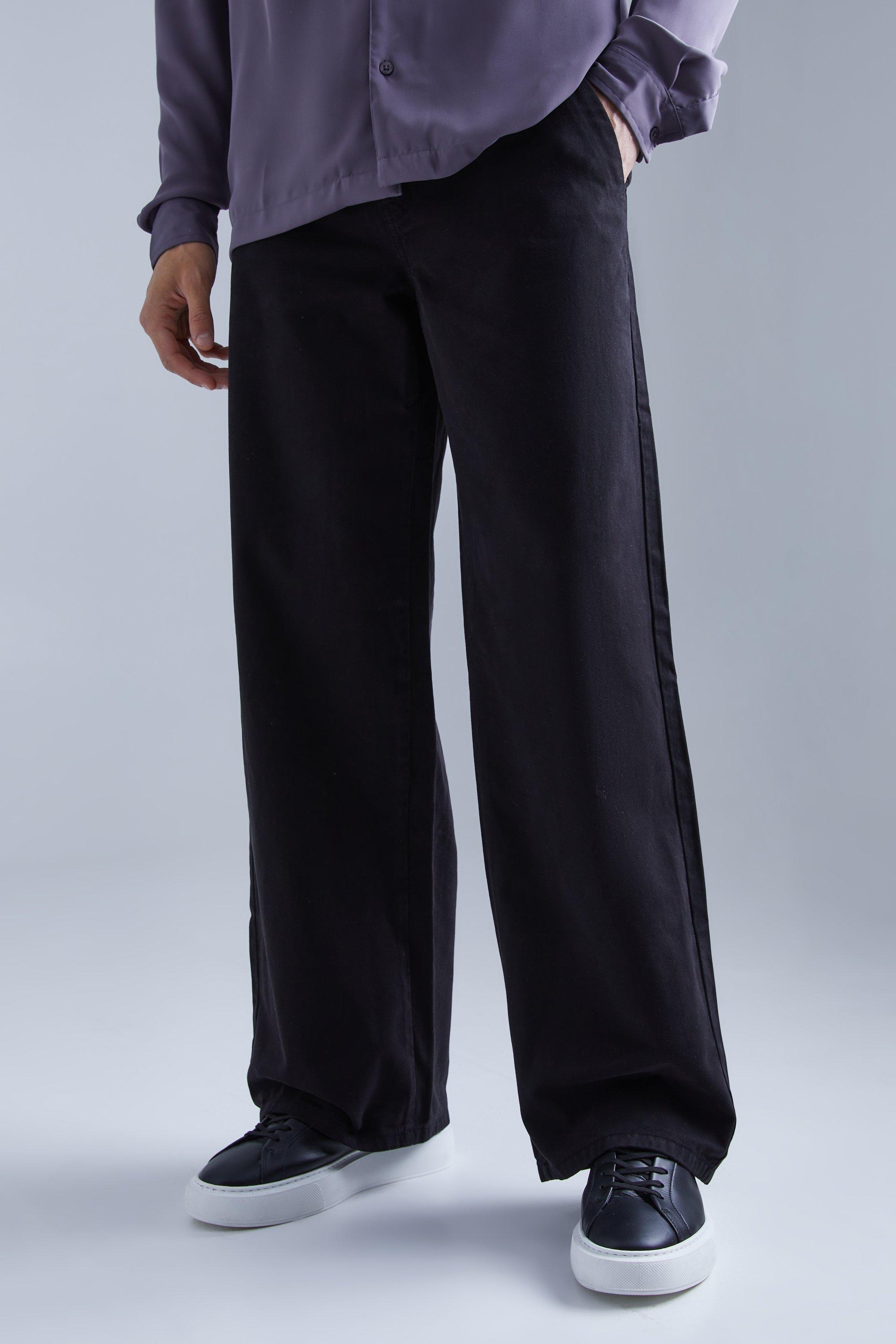 pantalon chino large homme - noir - 28, noir